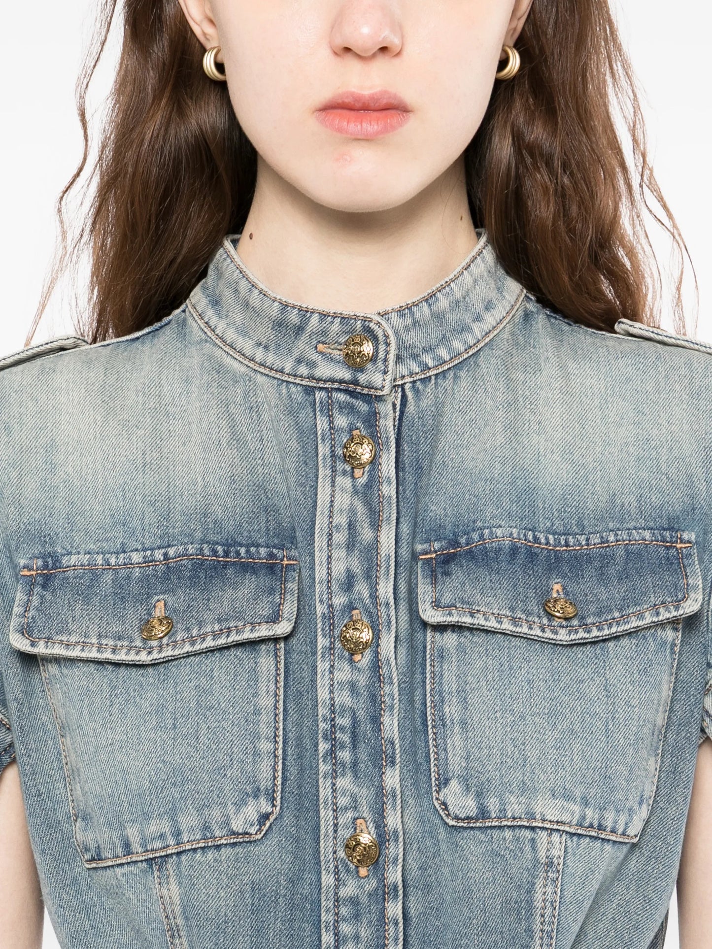 denim mini dress