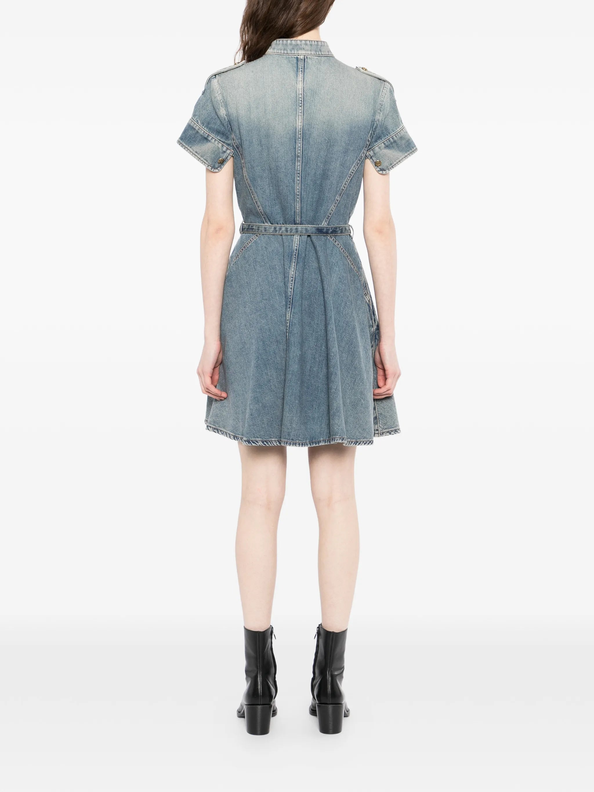 denim mini dress