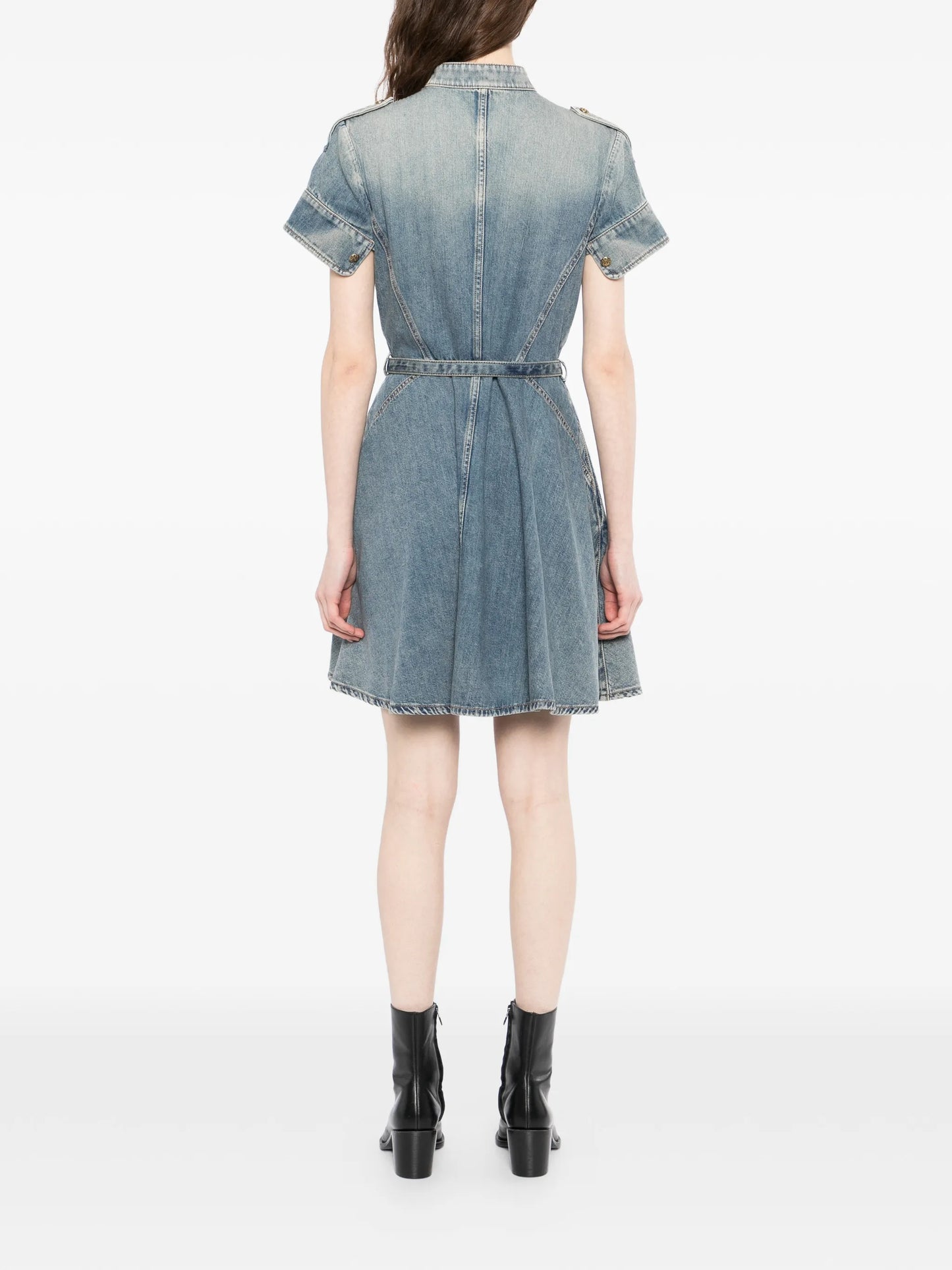 denim mini dress