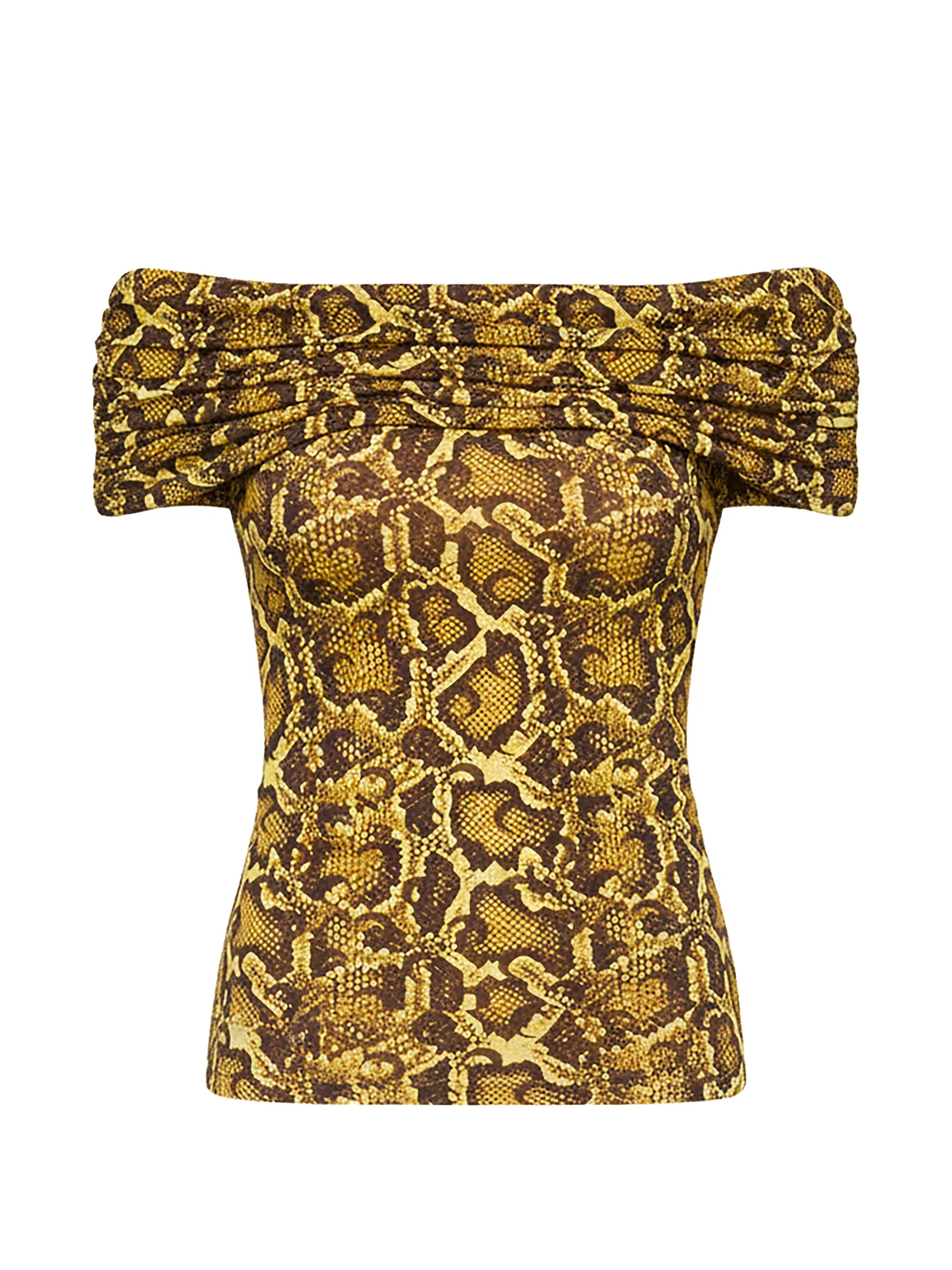 draped python-printed top