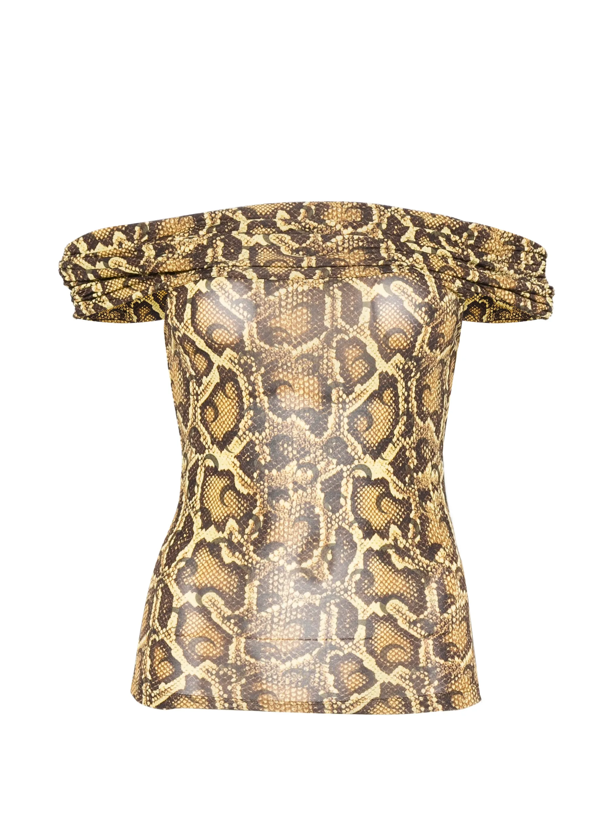 draped python-printed top