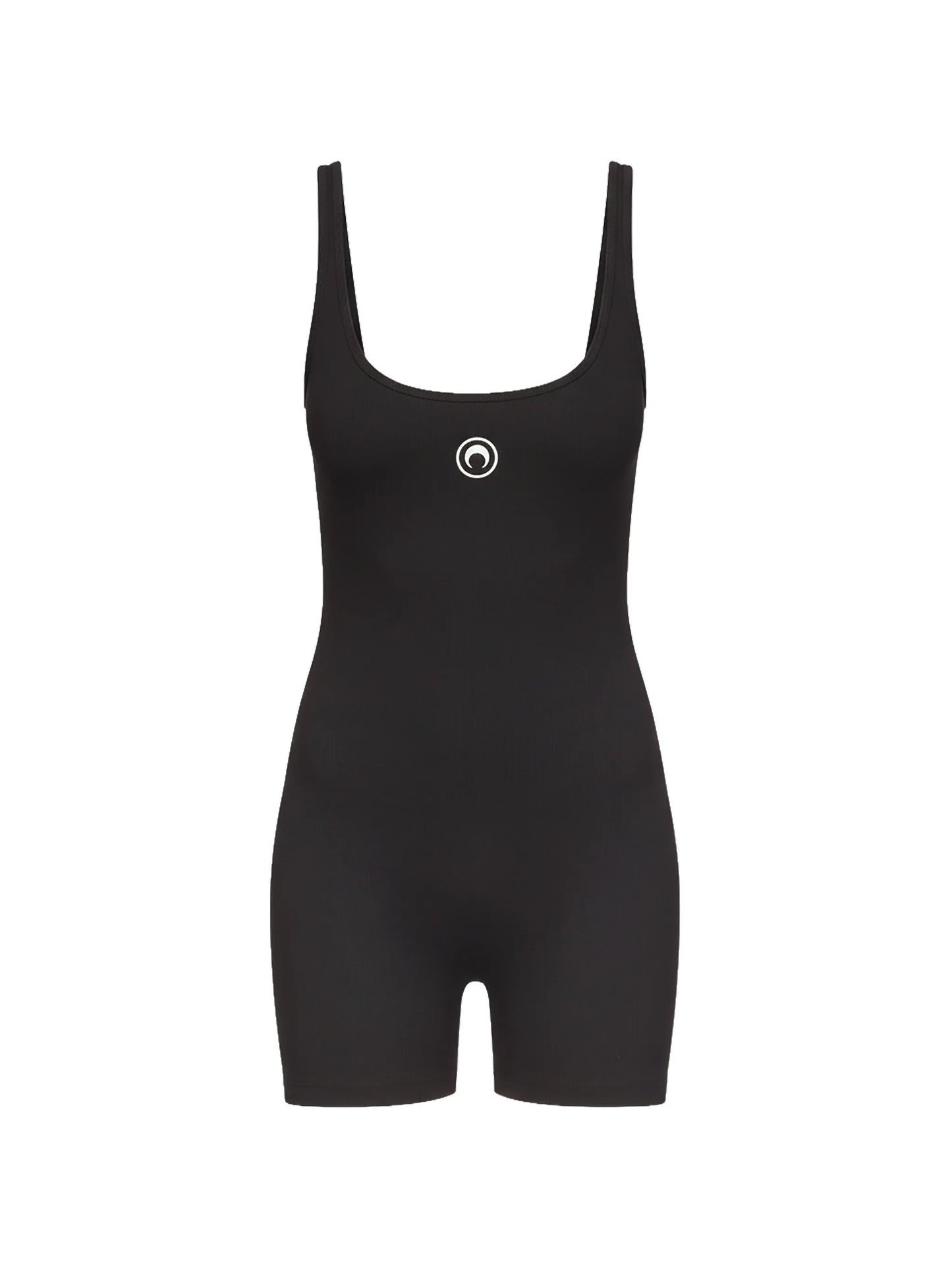 logo ribbed short catsuit