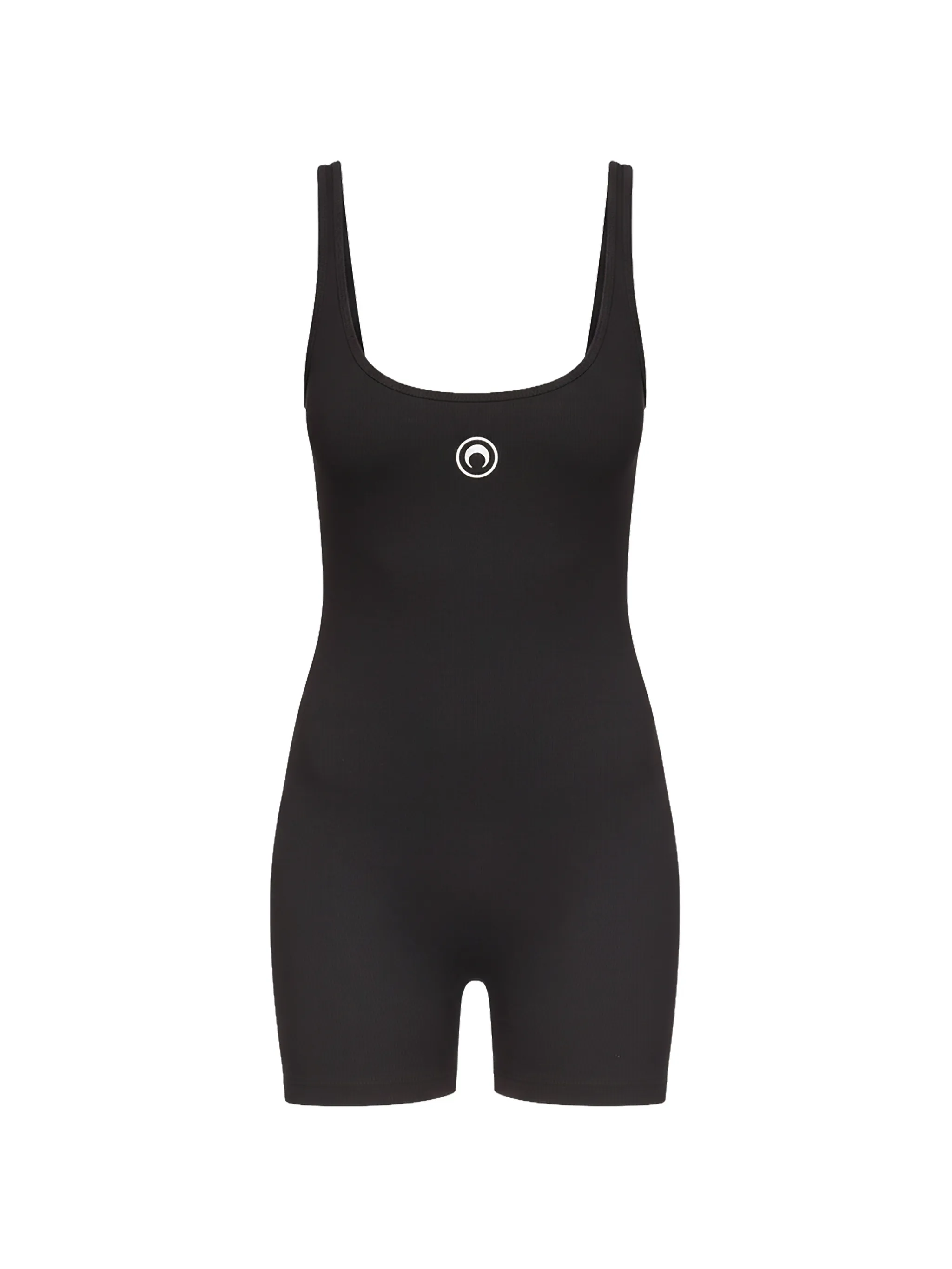 logo ribbed short catsuit