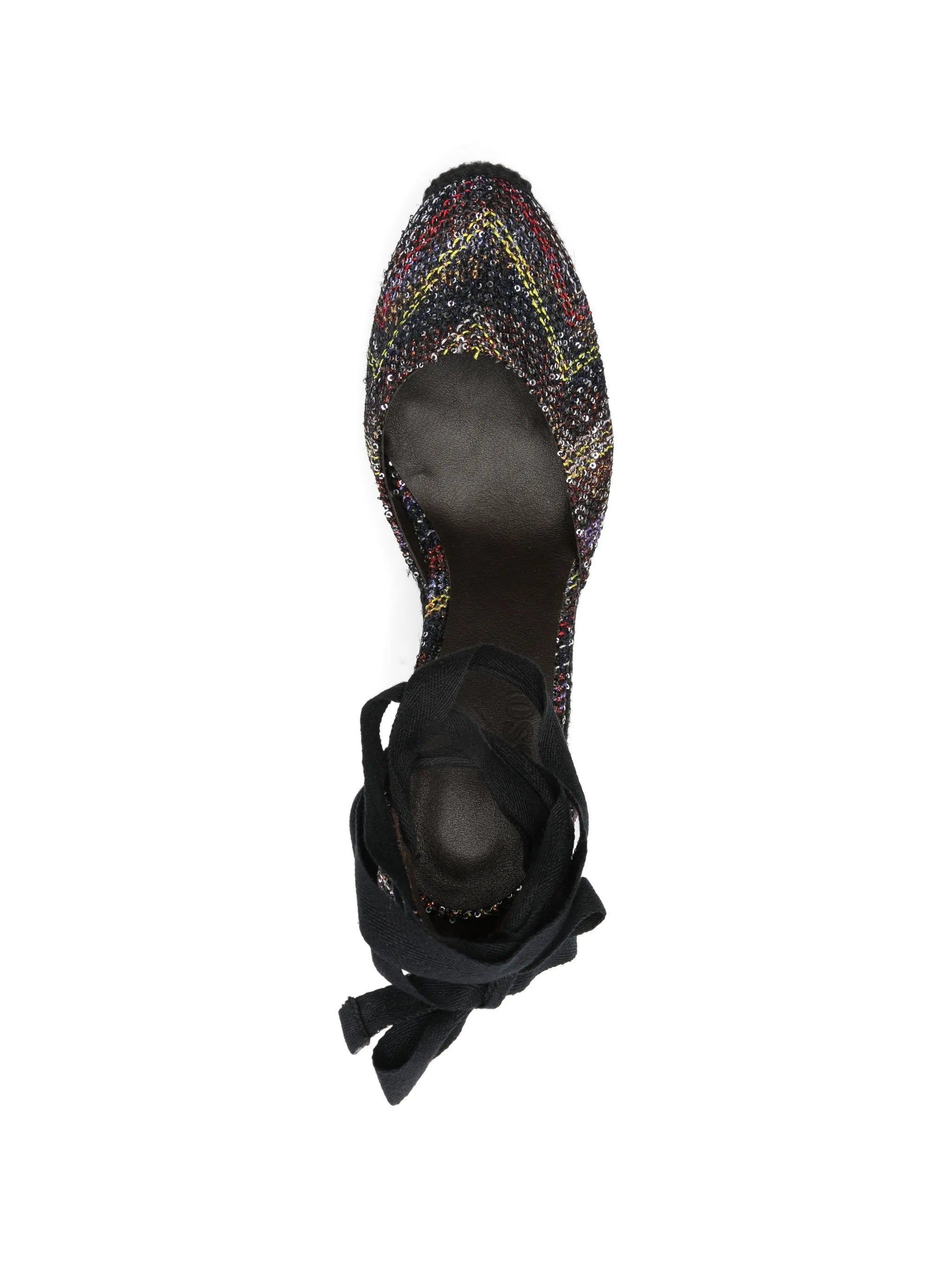 sequined wedge-heel espadrilles