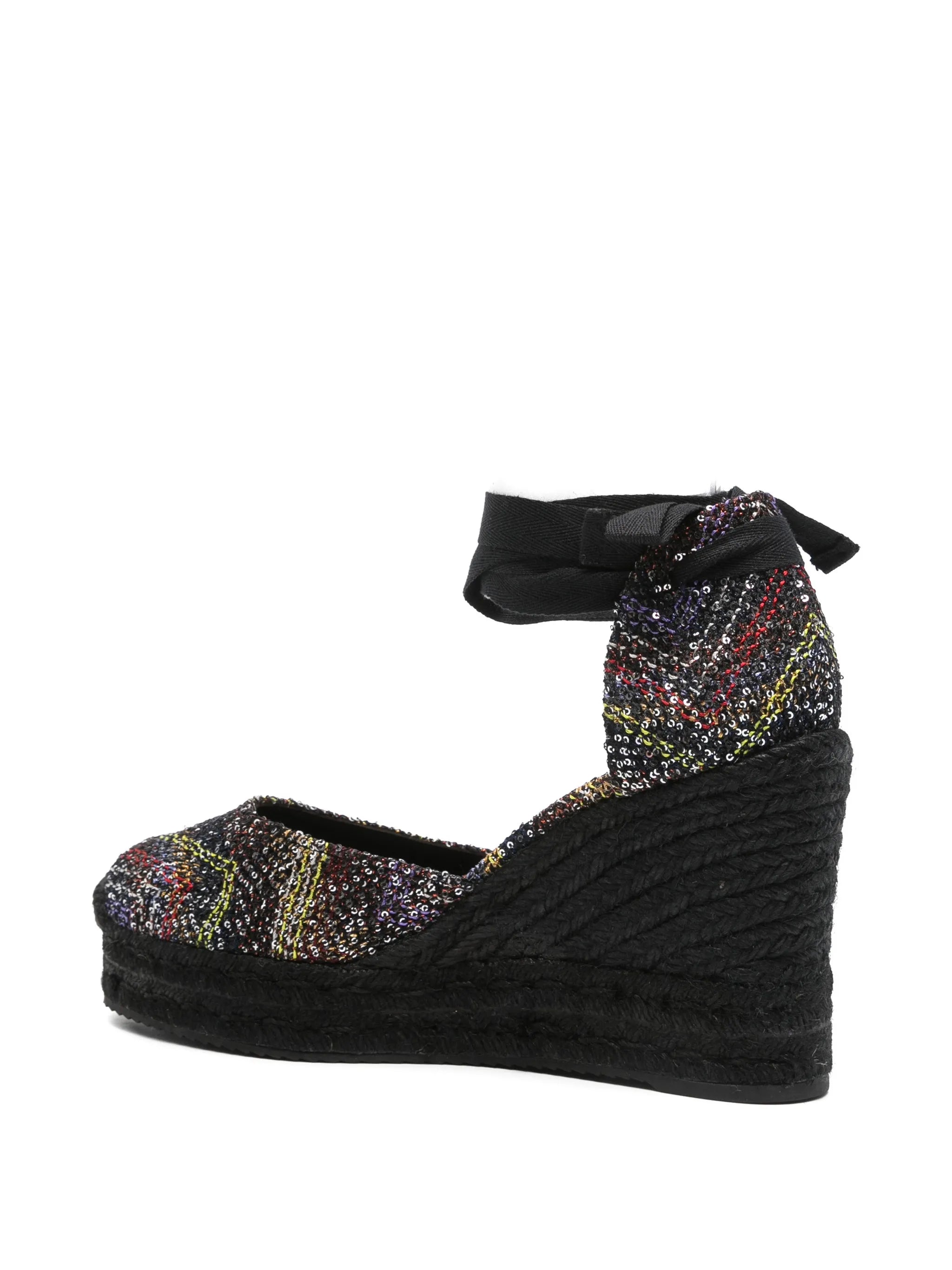 sequined wedge-heel espadrilles