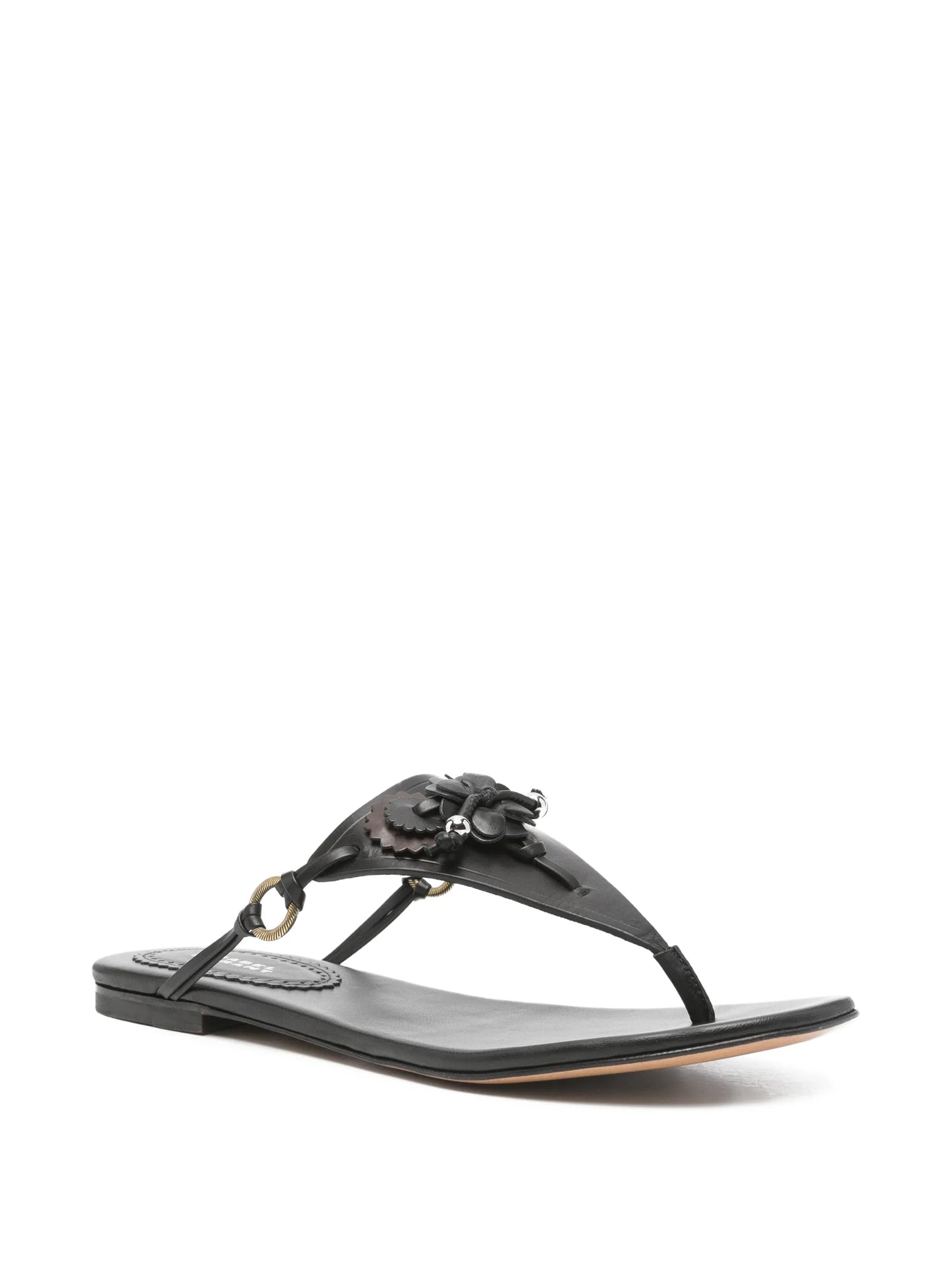 Elato leather flowers-detail flat sandals