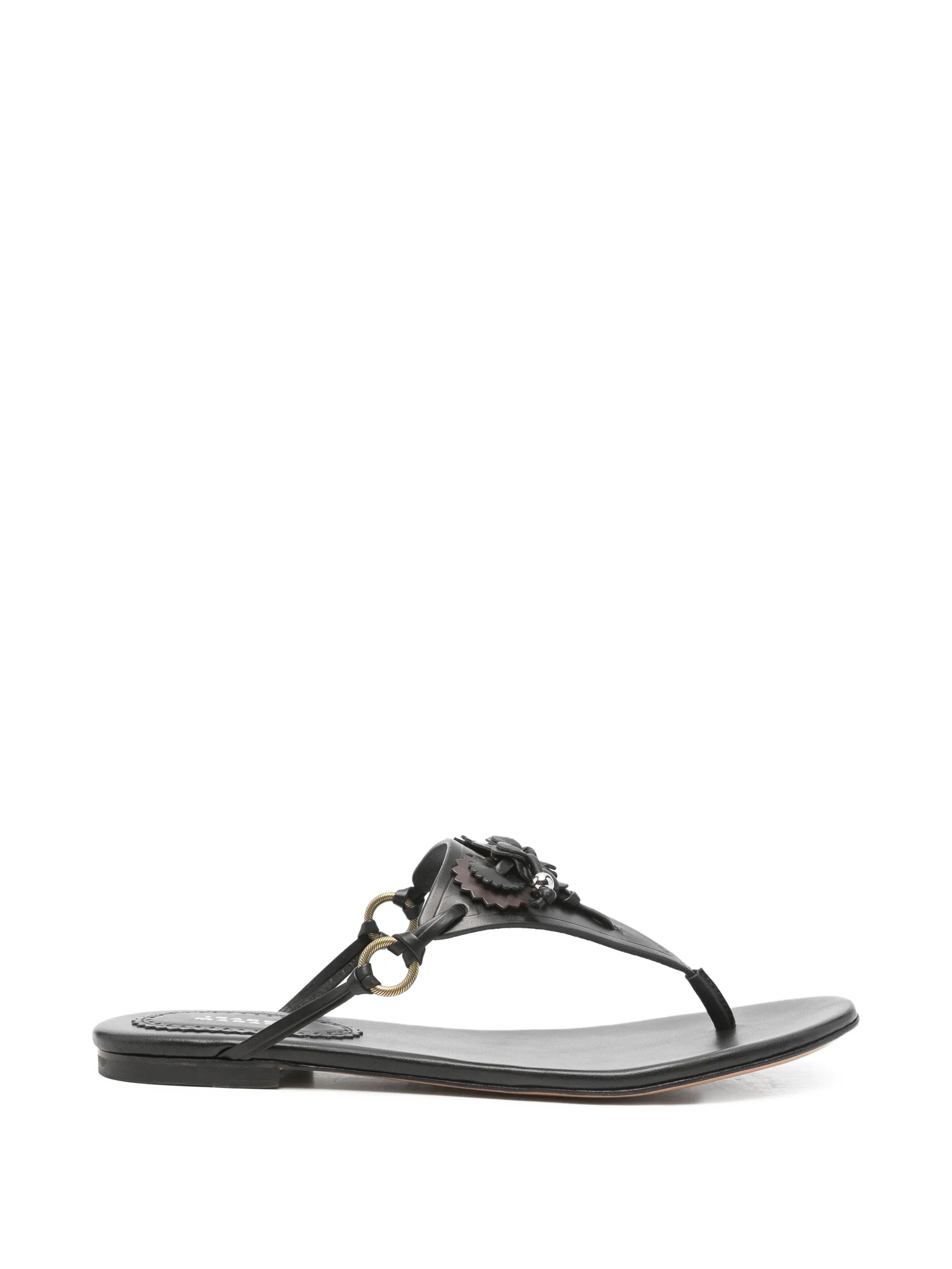 Elato leather flowers-detail flat sandals