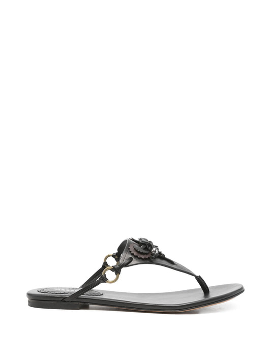 Elato leather flowers-detail flat sandals