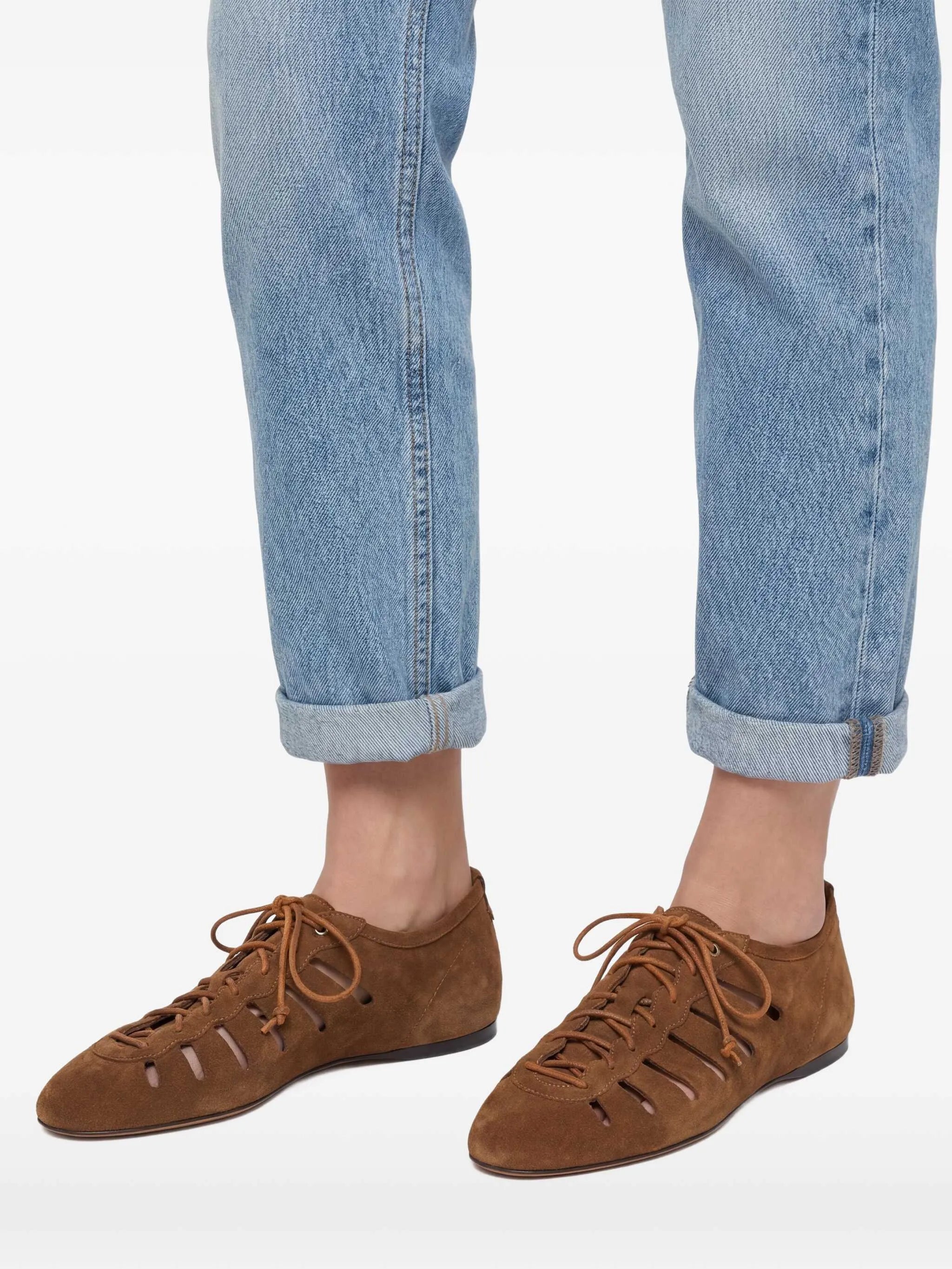 Leyza laced cut-out ballet flats