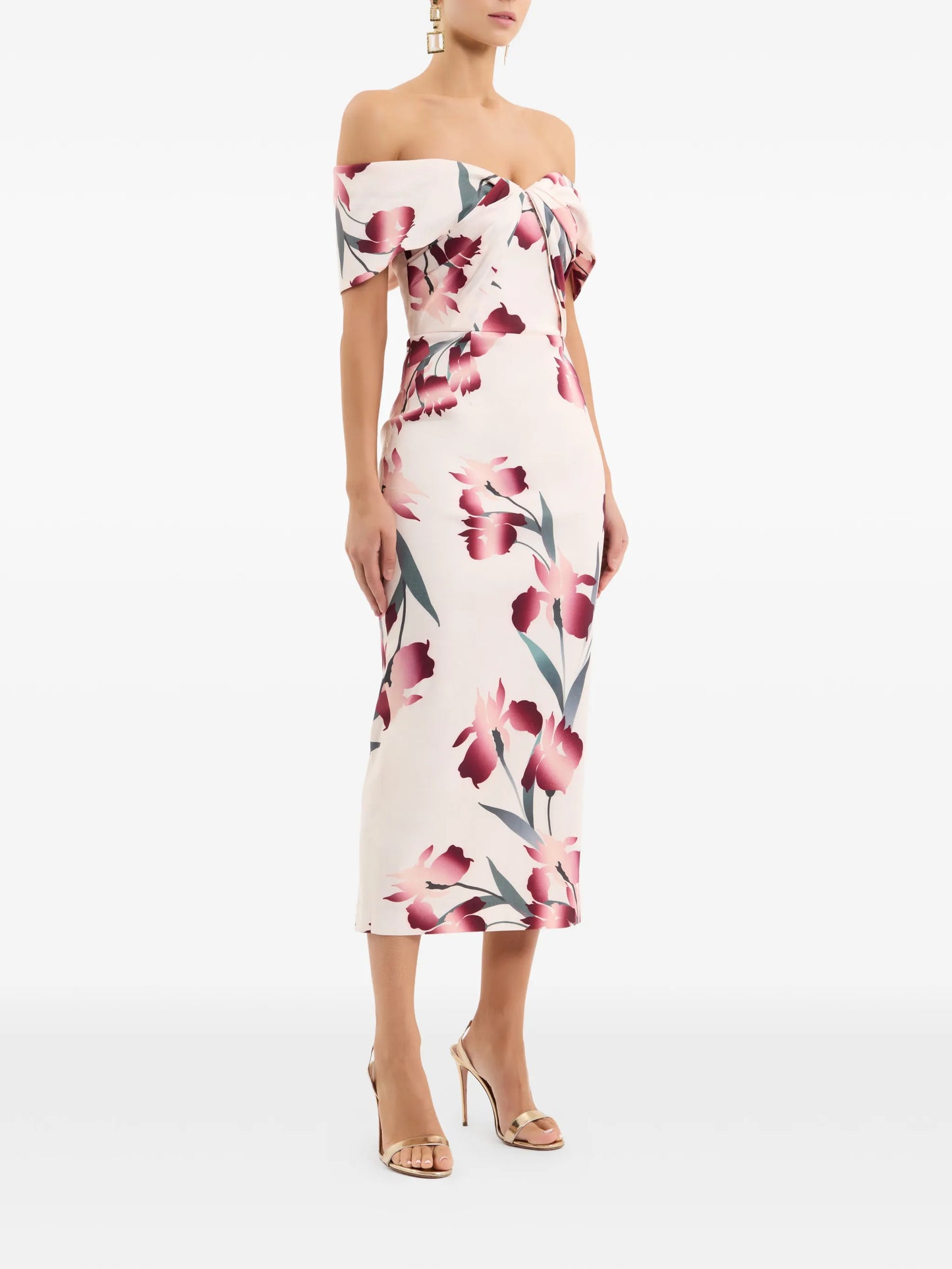 Linnea off-the-shoulder floral midi dress
