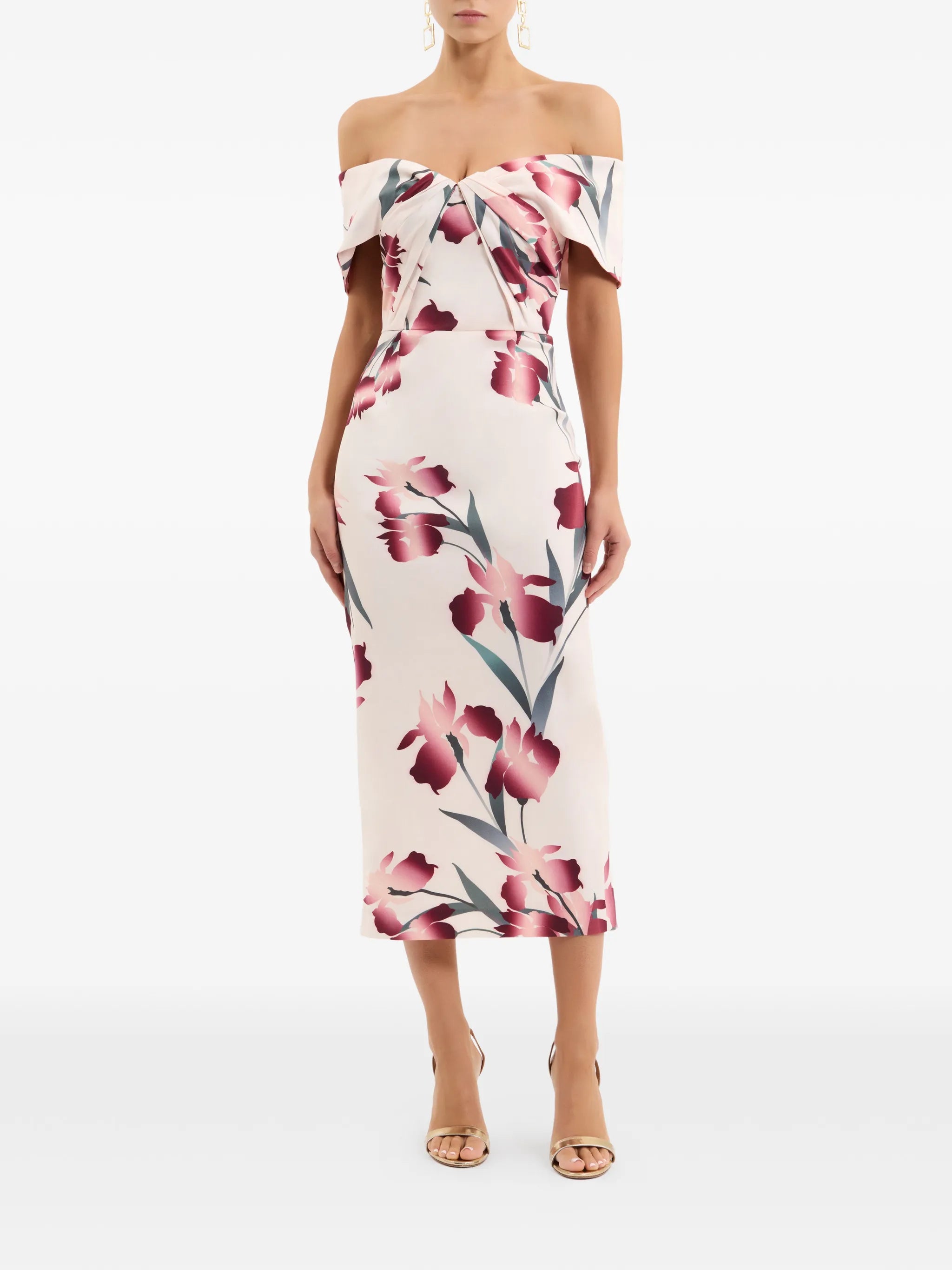 Linnea off-the-shoulder floral midi dress