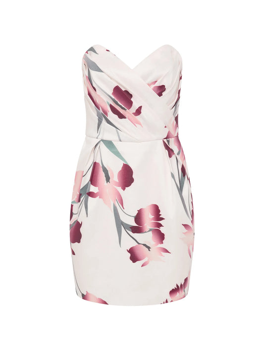 Linnea floral strapless mini dress