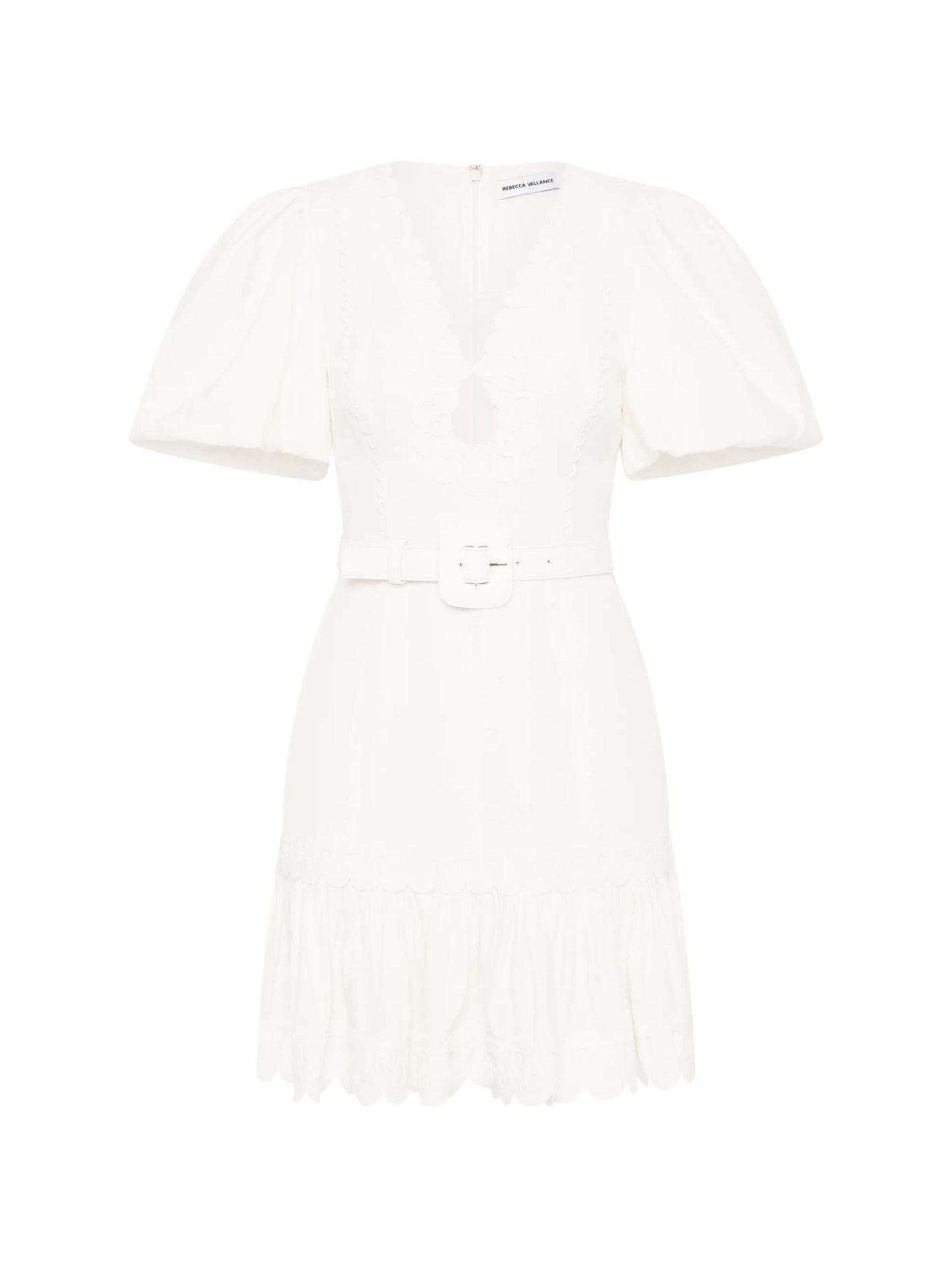 Kahlia puff-sleeve belted mini dress