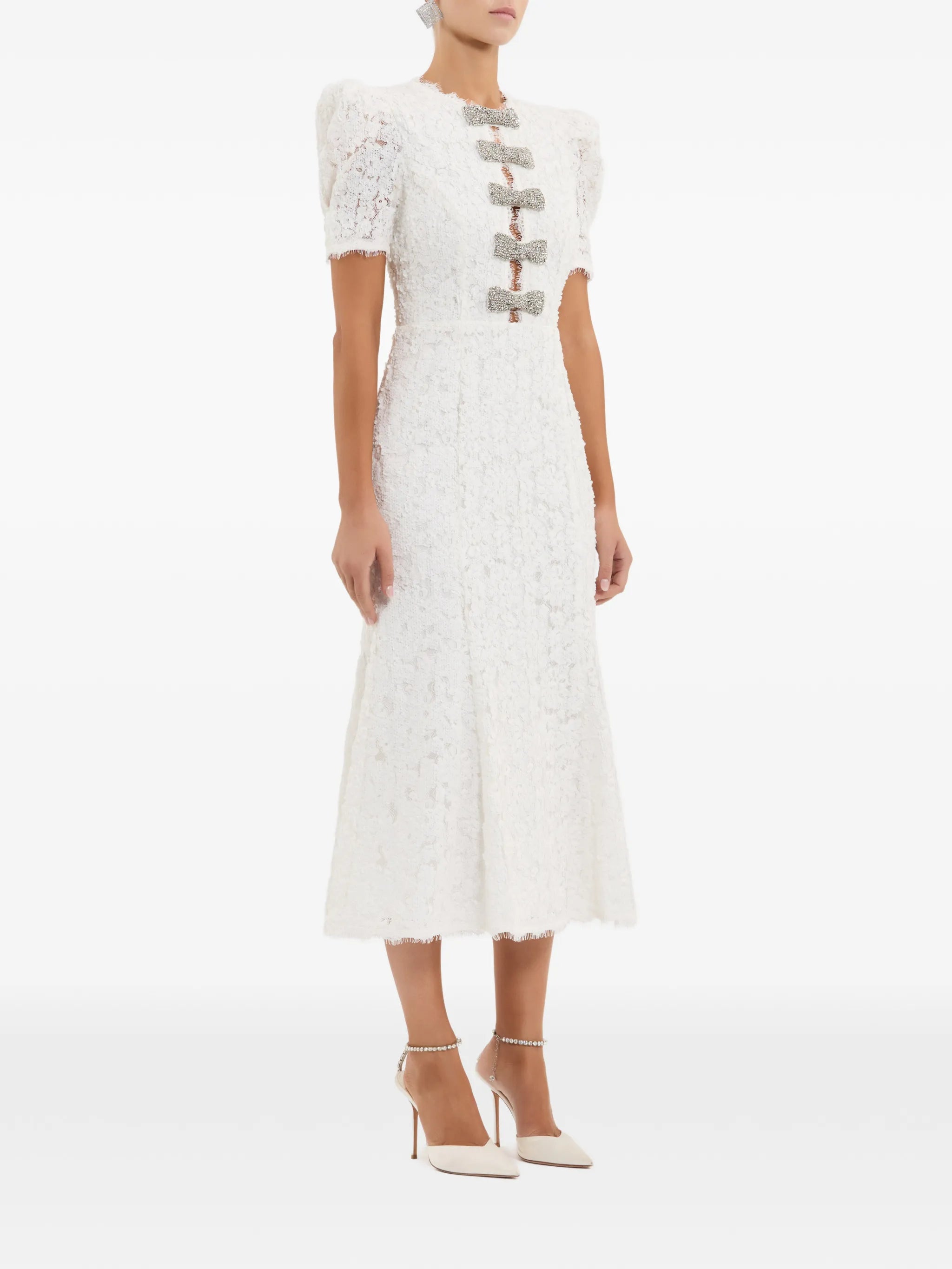 Dillon bow-detail midi dress