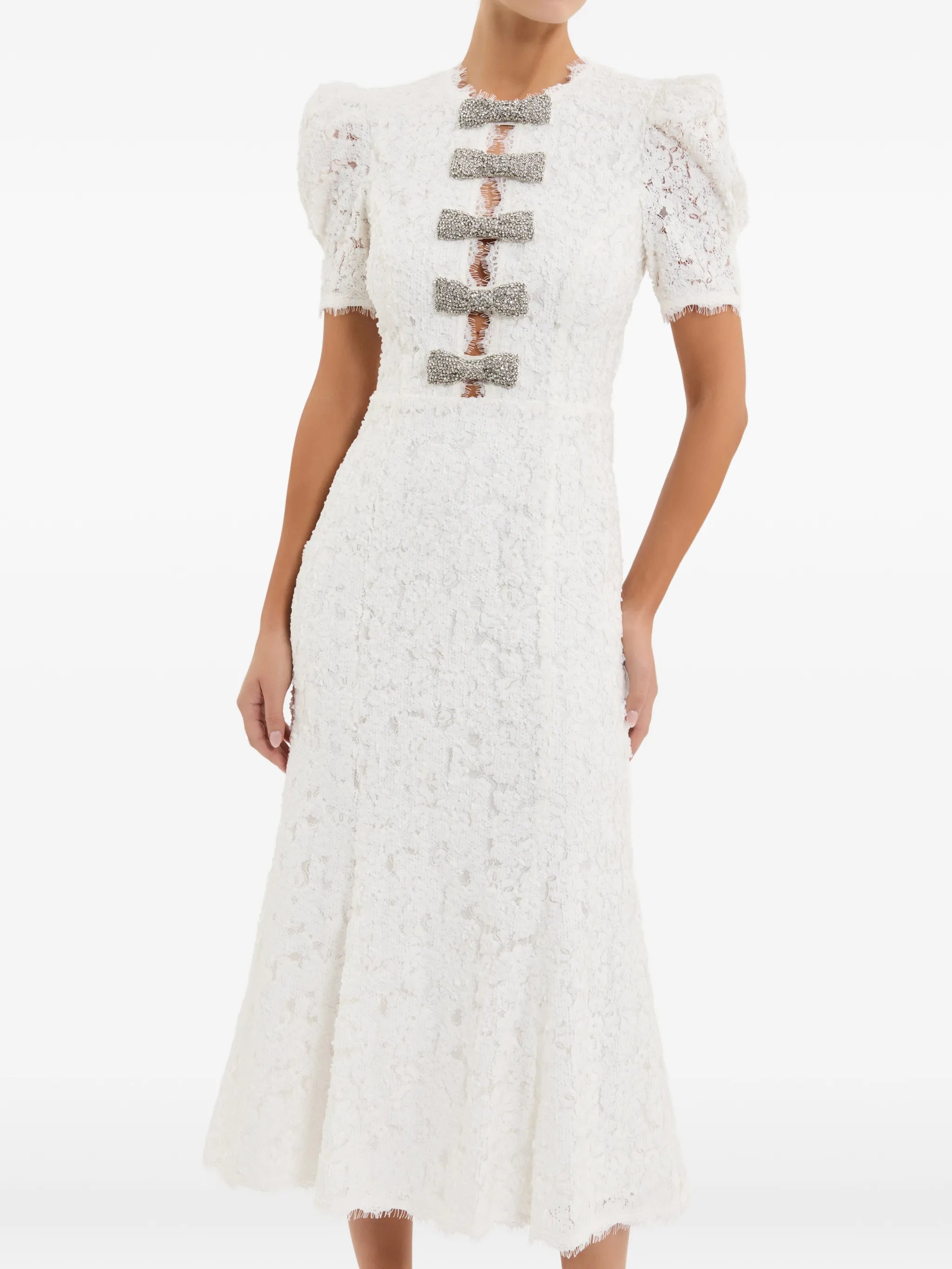 Dillon bow-detail midi dress