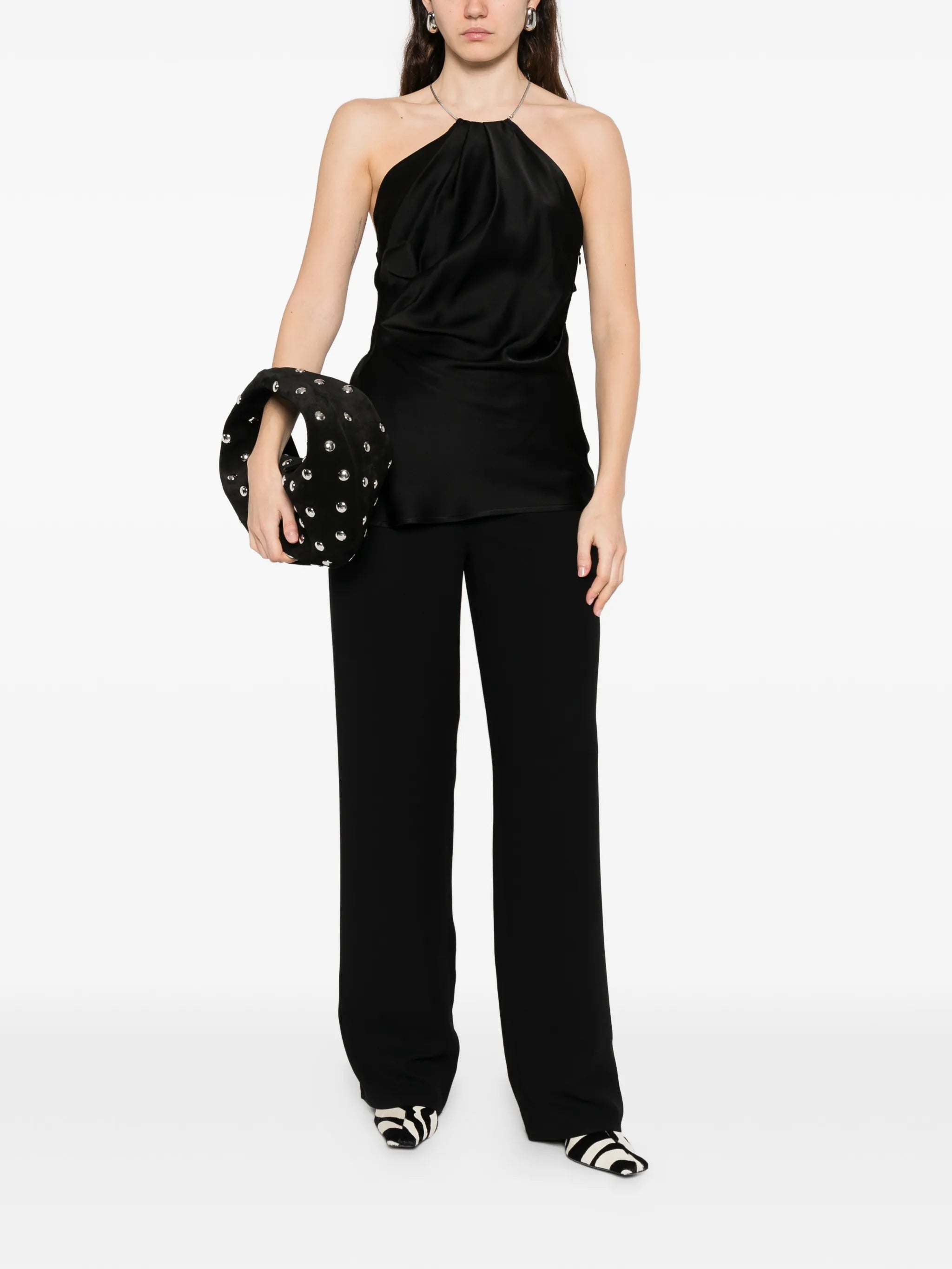 halterneck sleeveless blouse