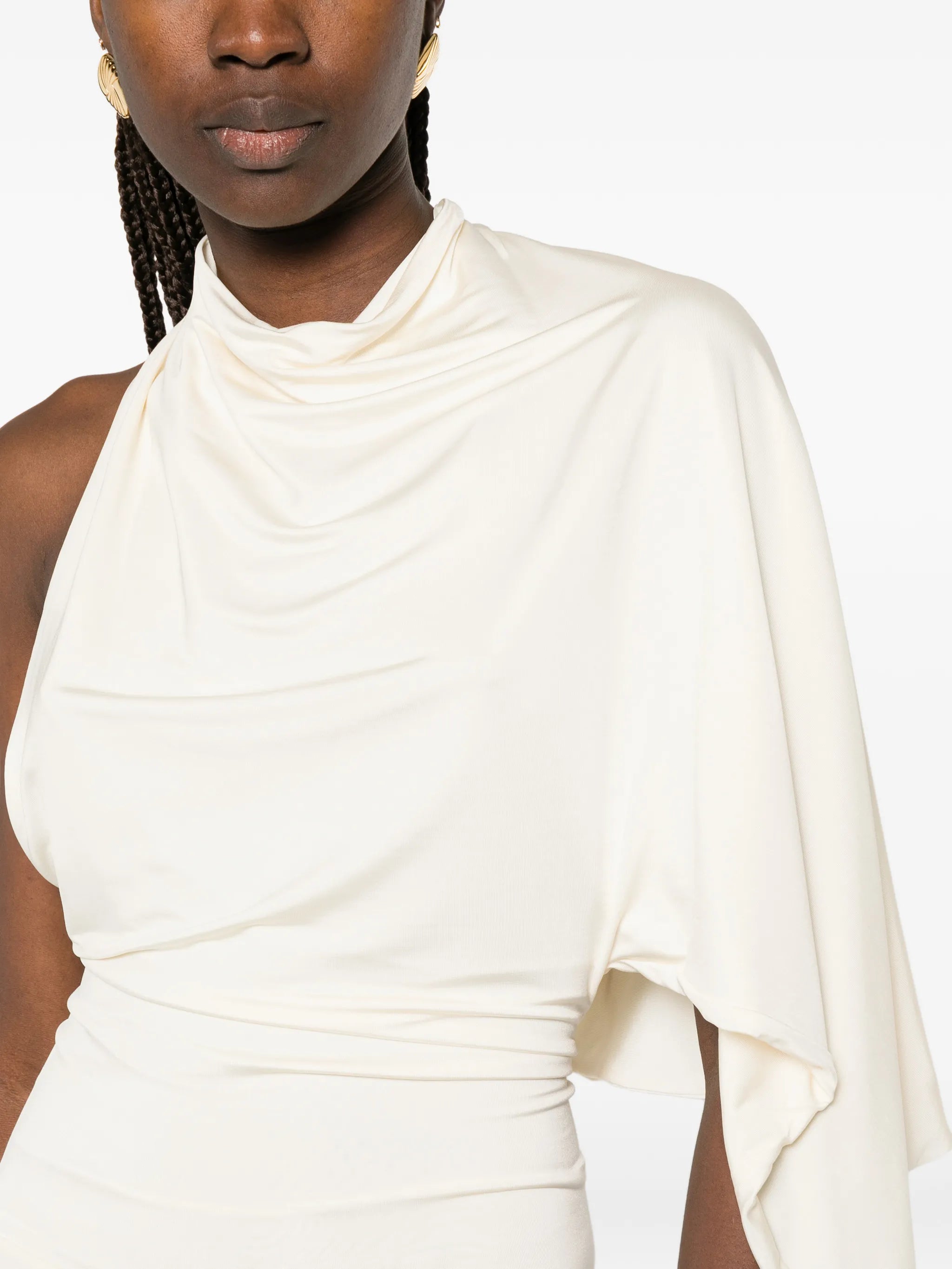 Elena cape-detail mini dress