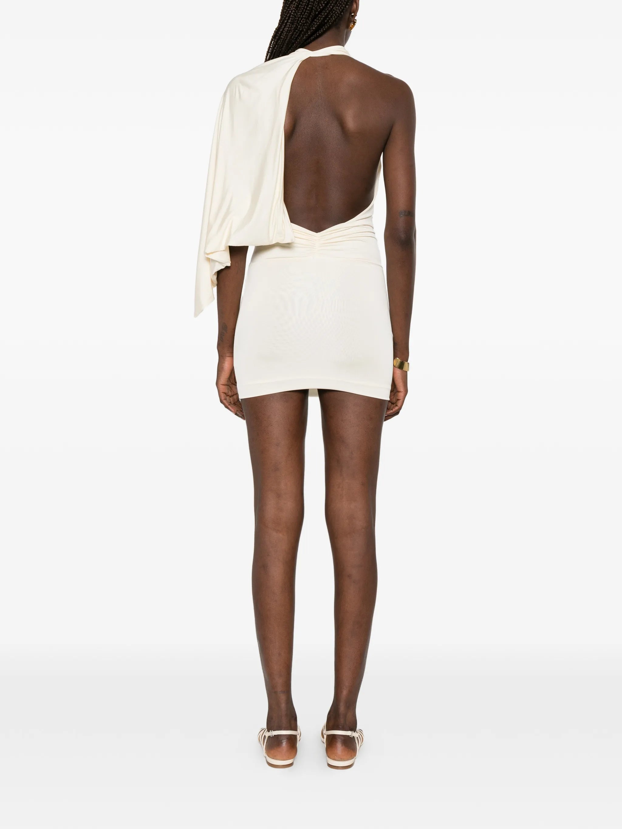 Elena cape-detail mini dress