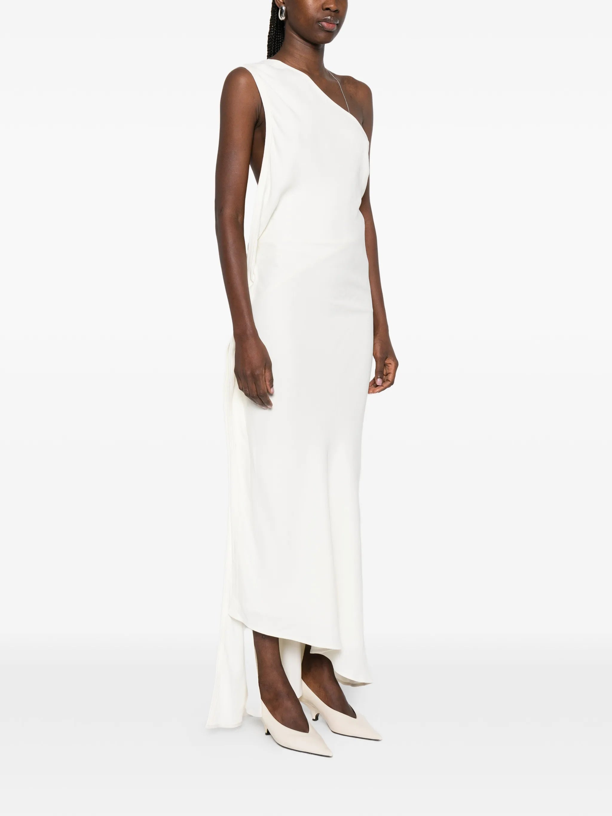 one-shoulder chain-detail dress
