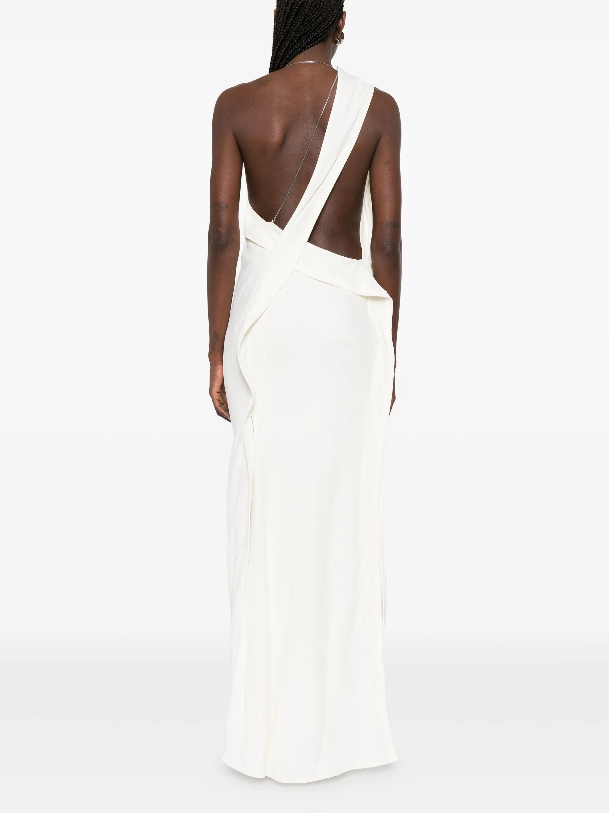 one-shoulder chain-detail dress