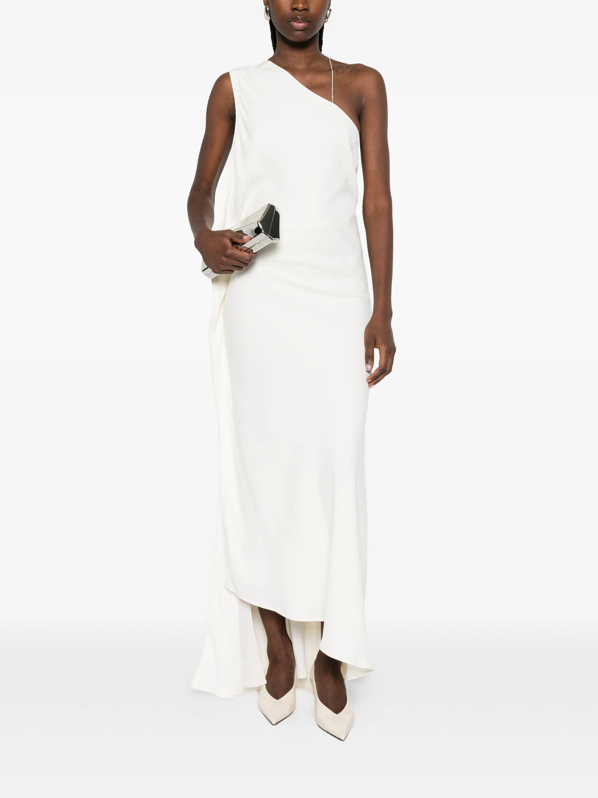 one-shoulder chain-detail dress