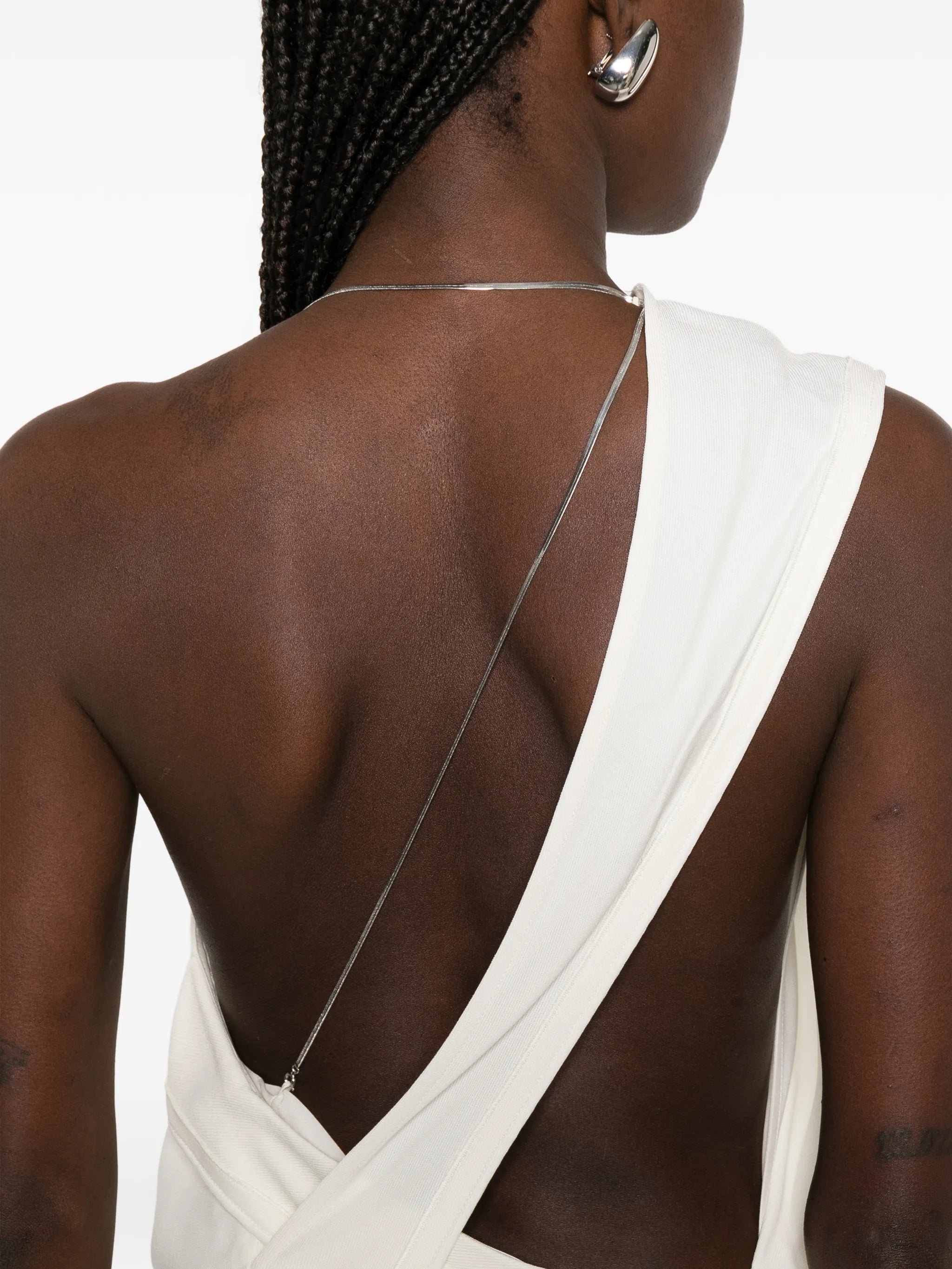 one-shoulder chain-detail dress