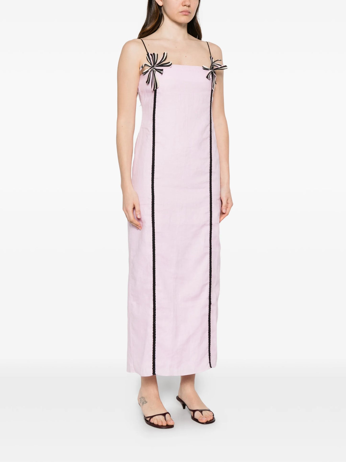 Sloane flower-applique midi dress