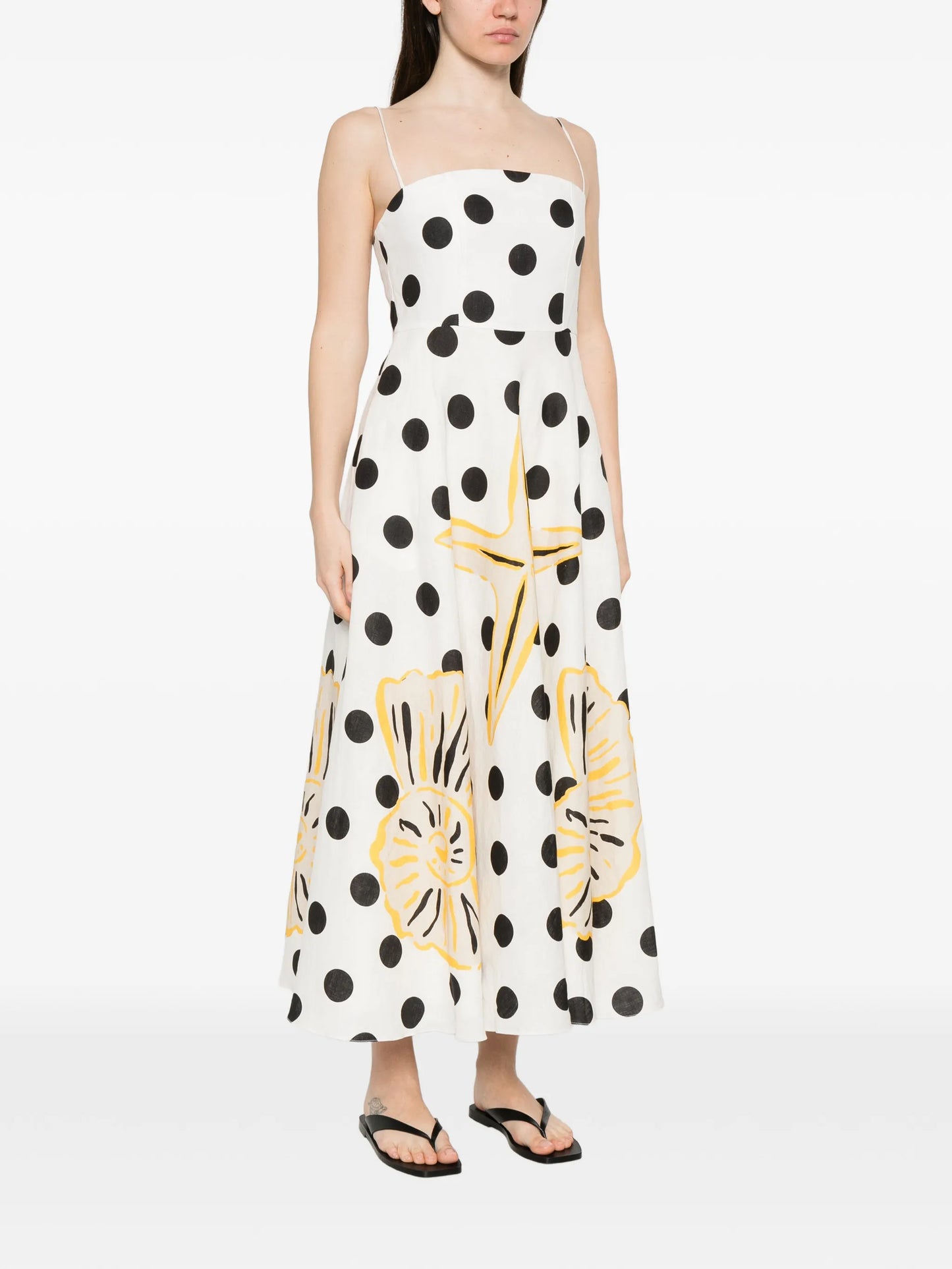 Delta polka-dot midi dress