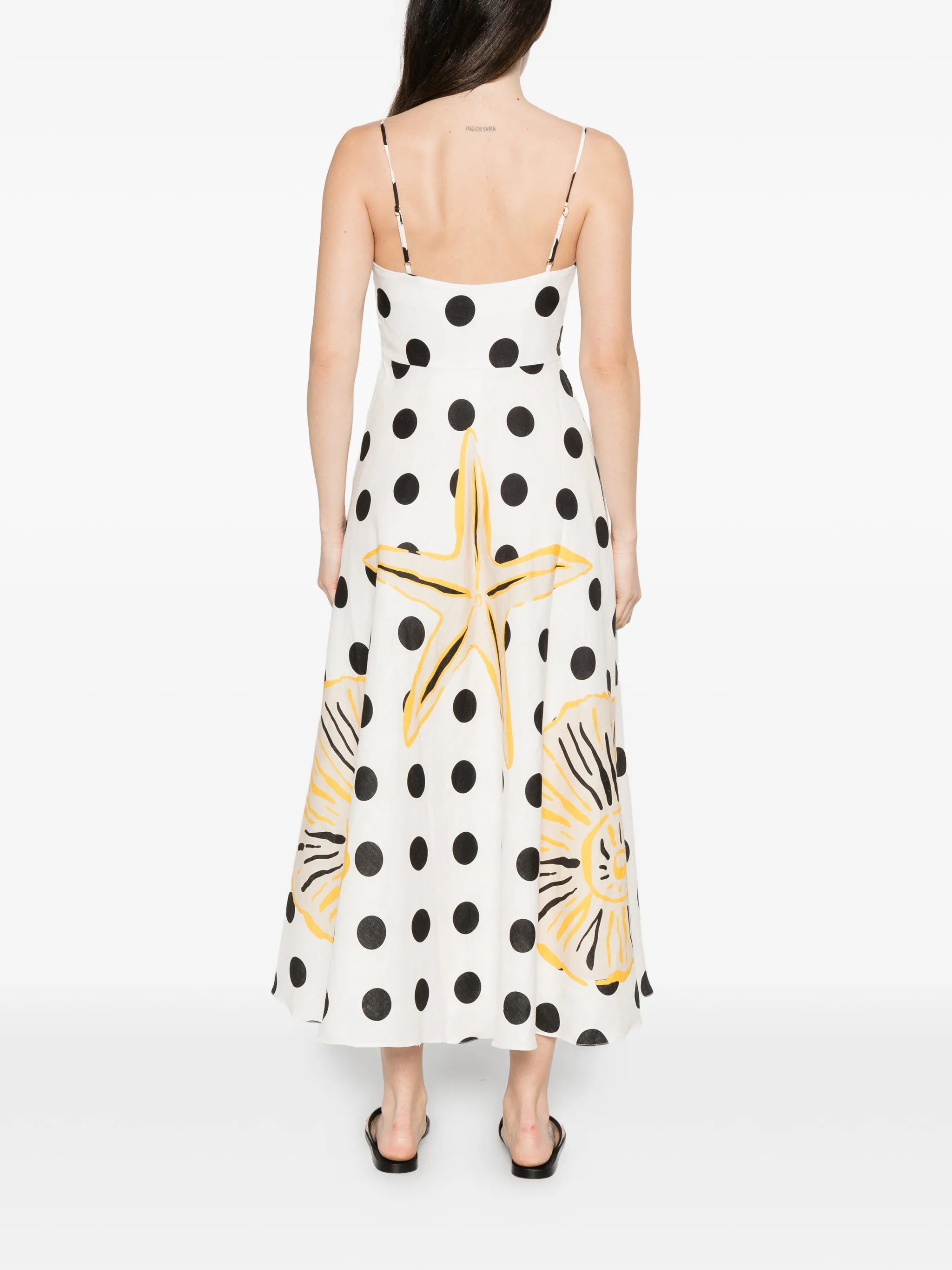 Delta polka-dot midi dress