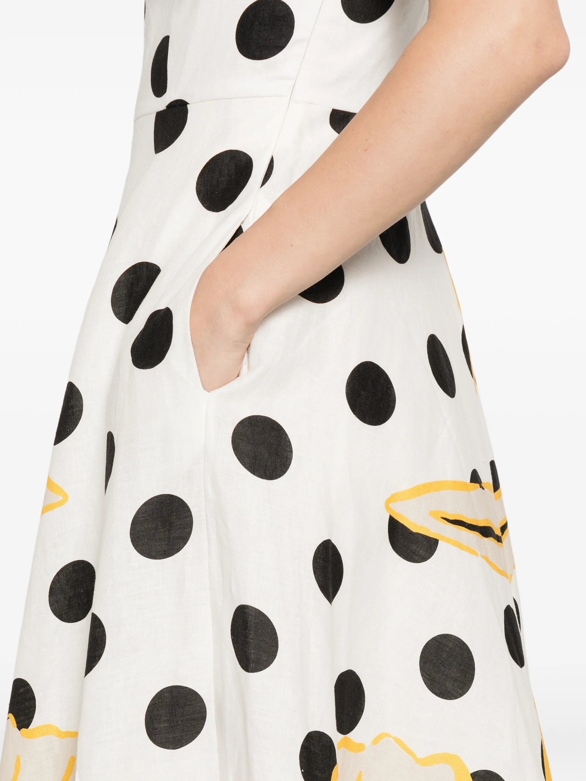 Delta polka-dot midi dress
