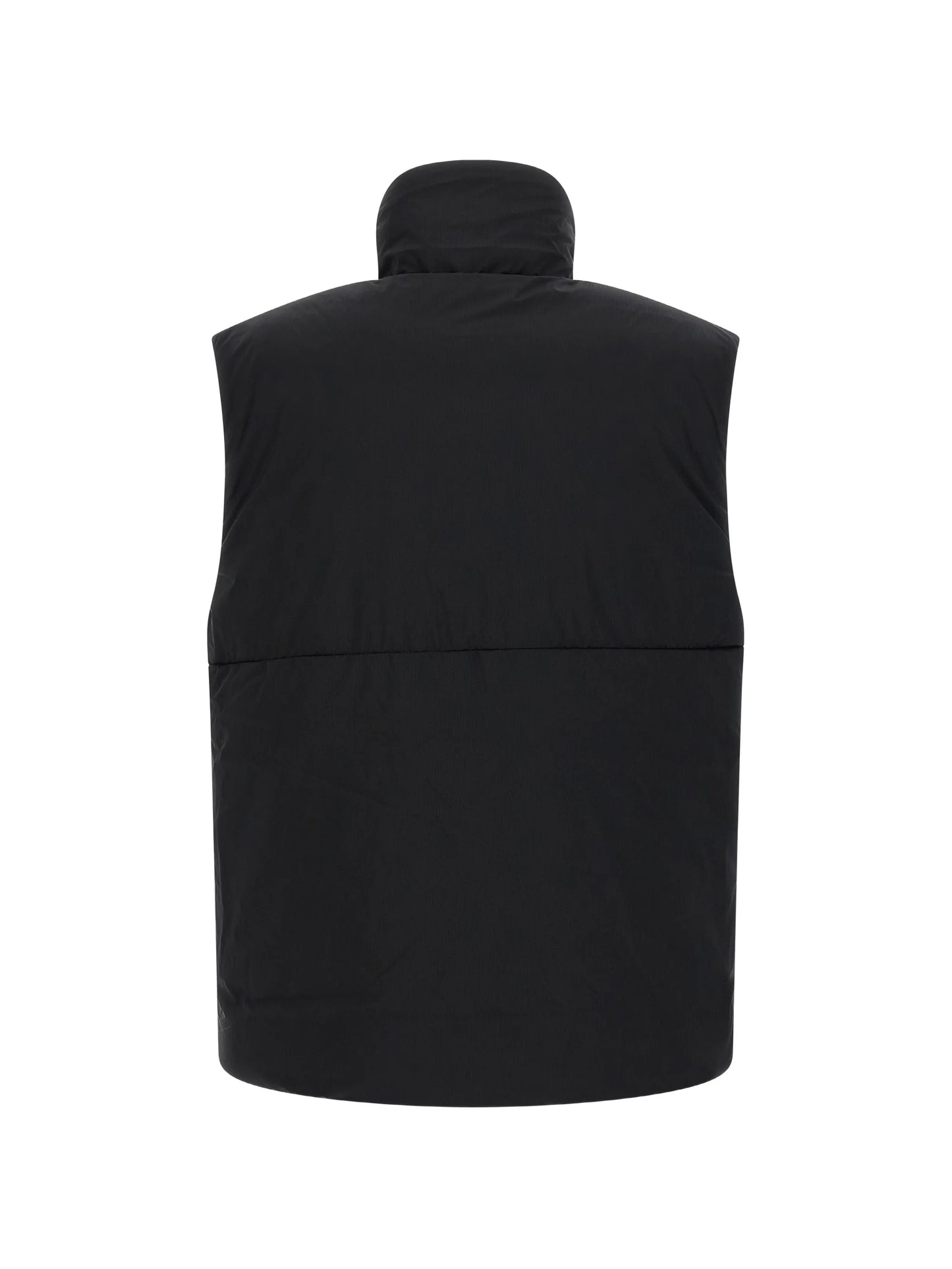 quilted logo-patch gilet