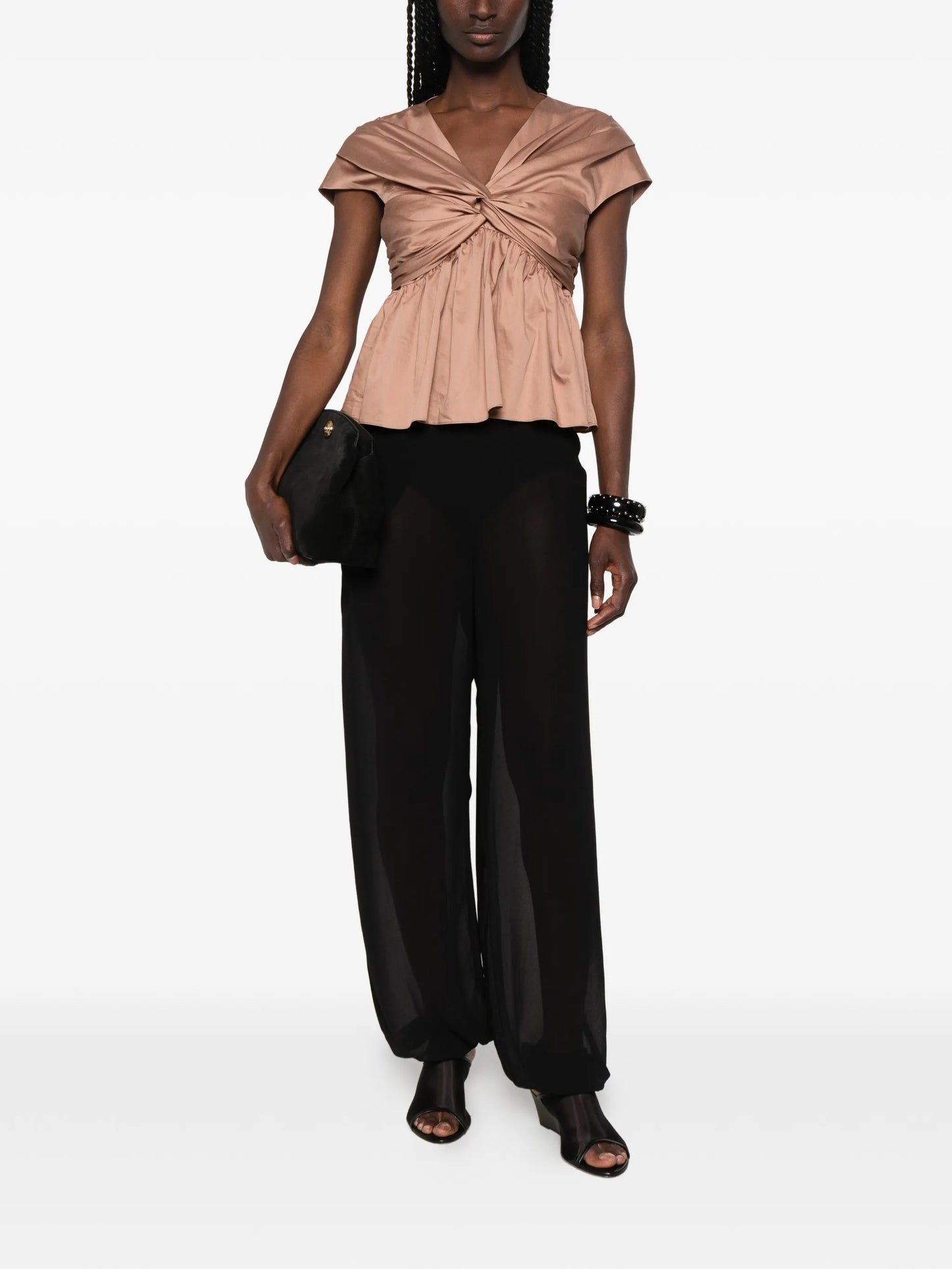 Ruhi twisted-detail top
