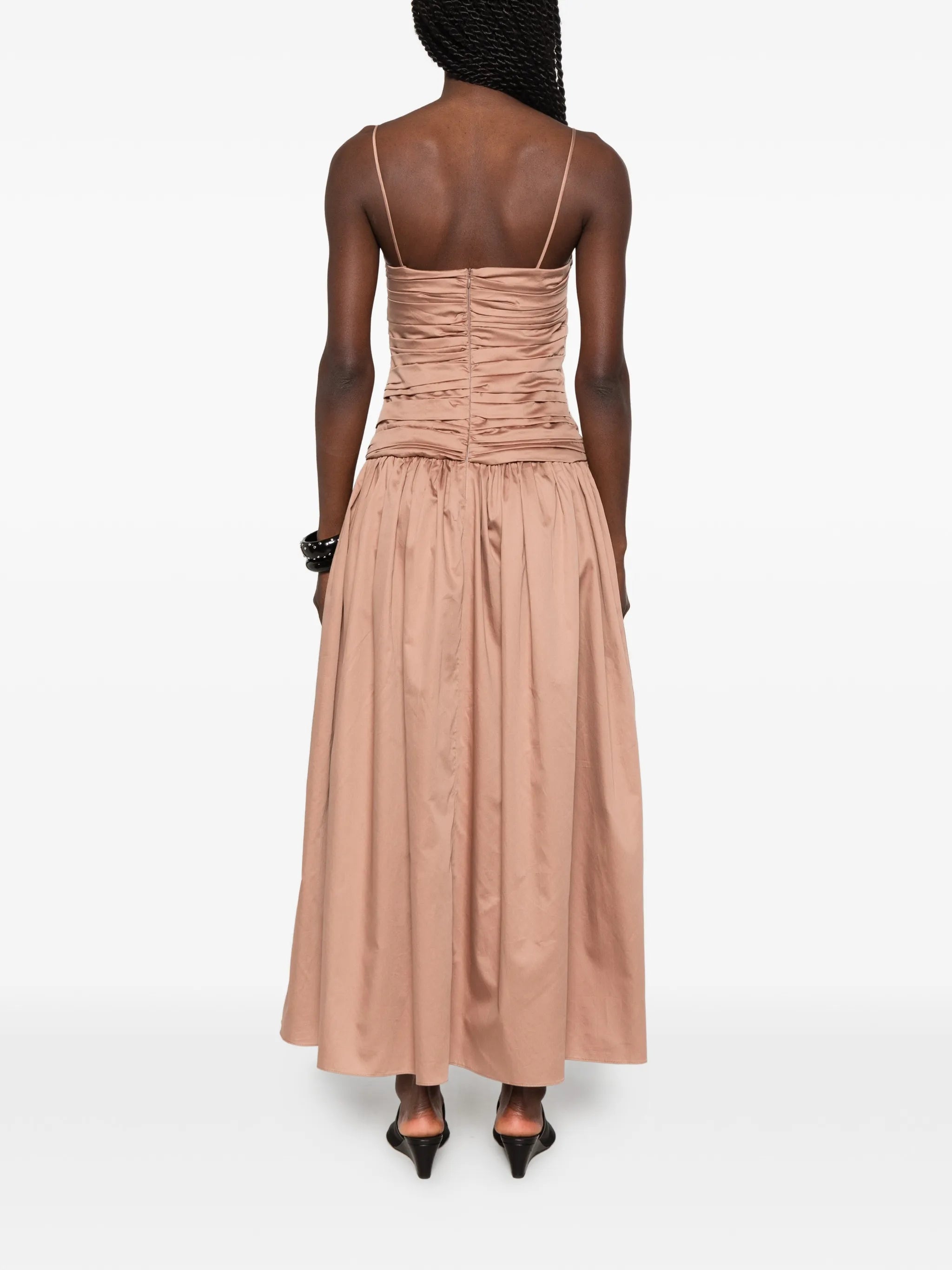 Amina ruched-bodice midi dress