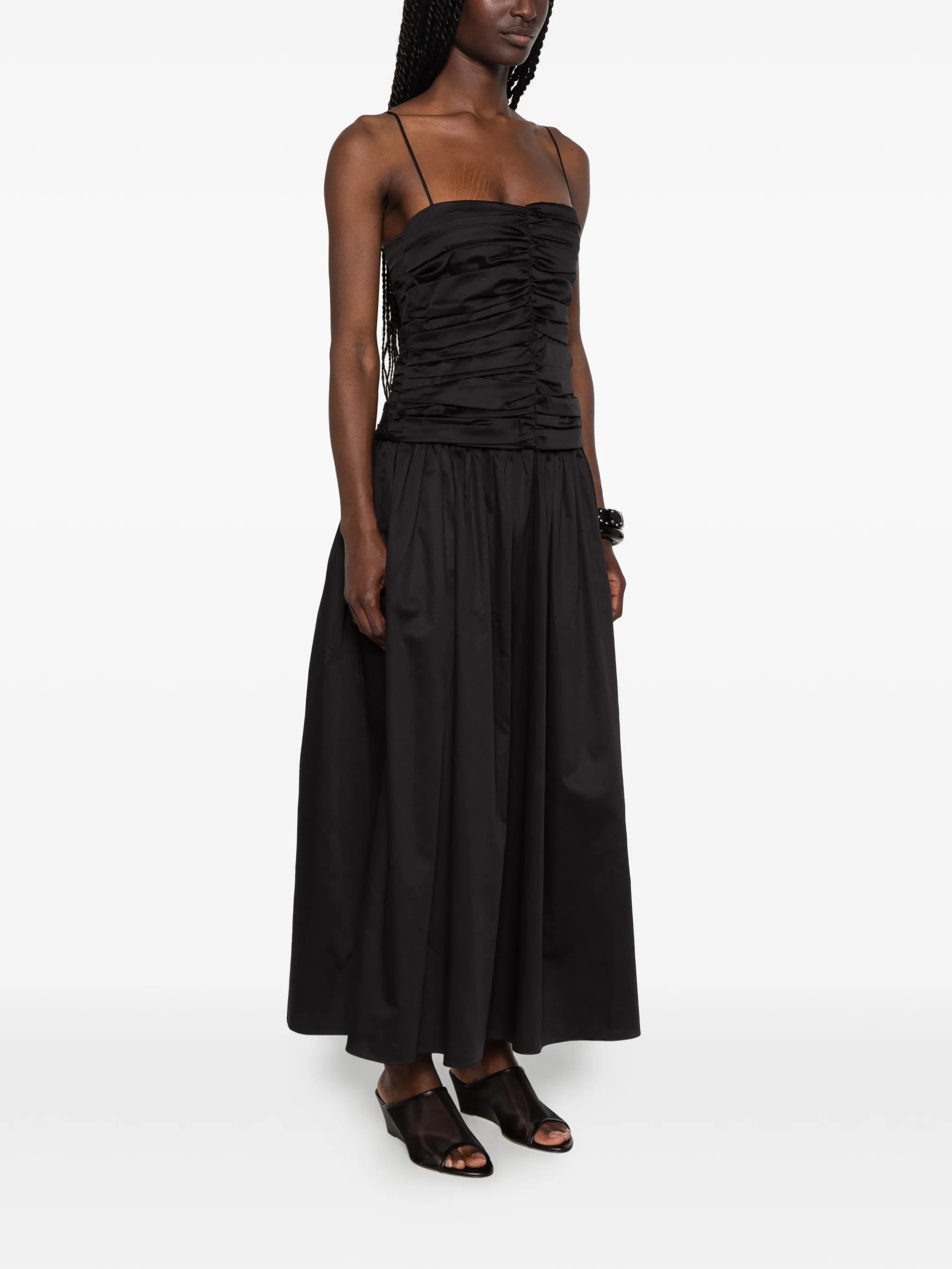 Amina ruched midi dress