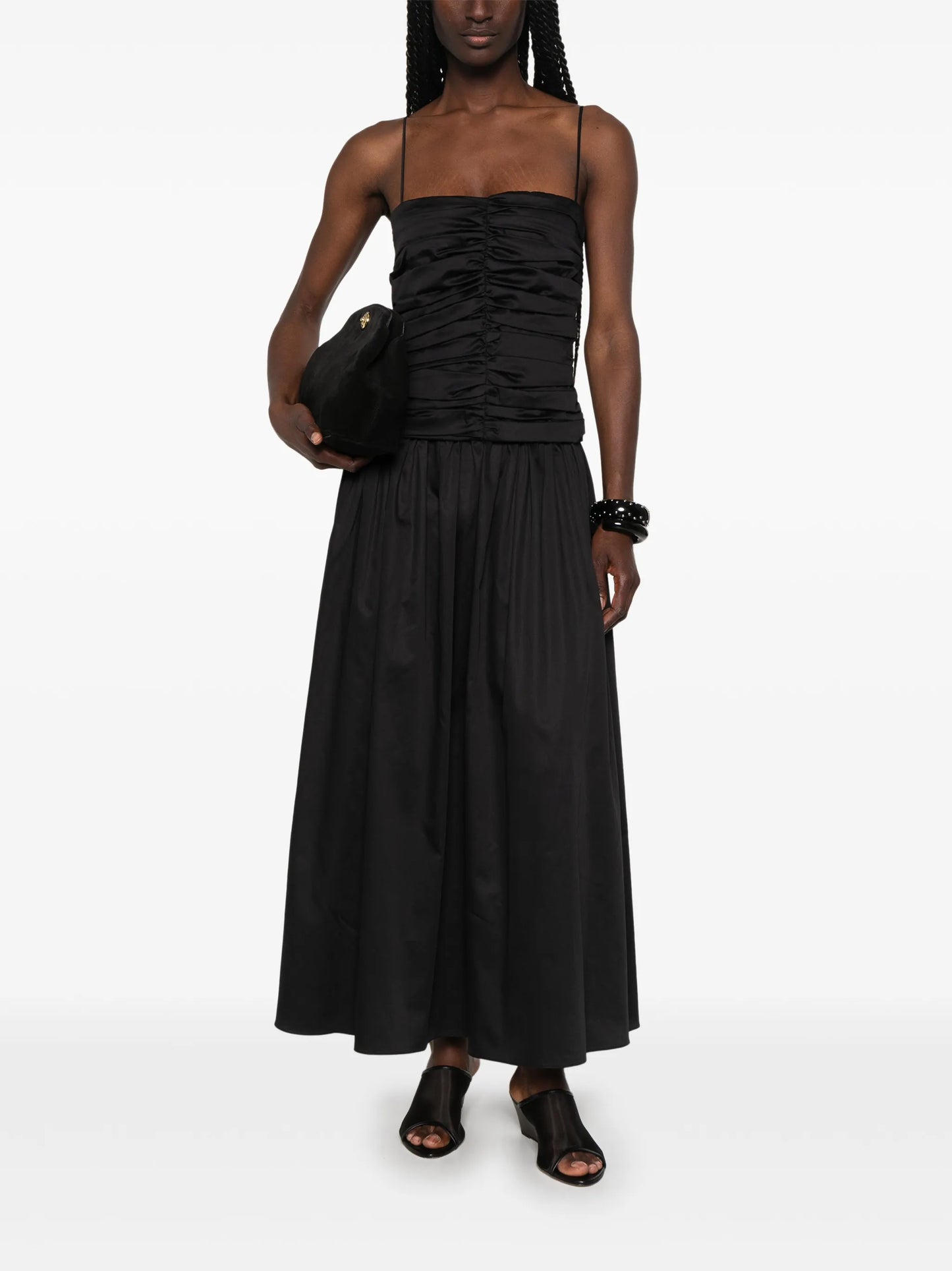 Amina ruched midi dress