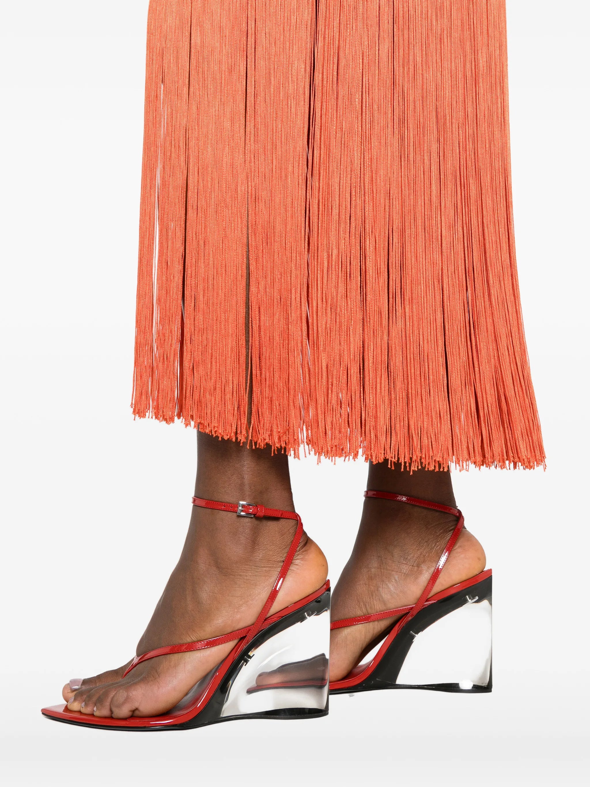 fringed midi dress