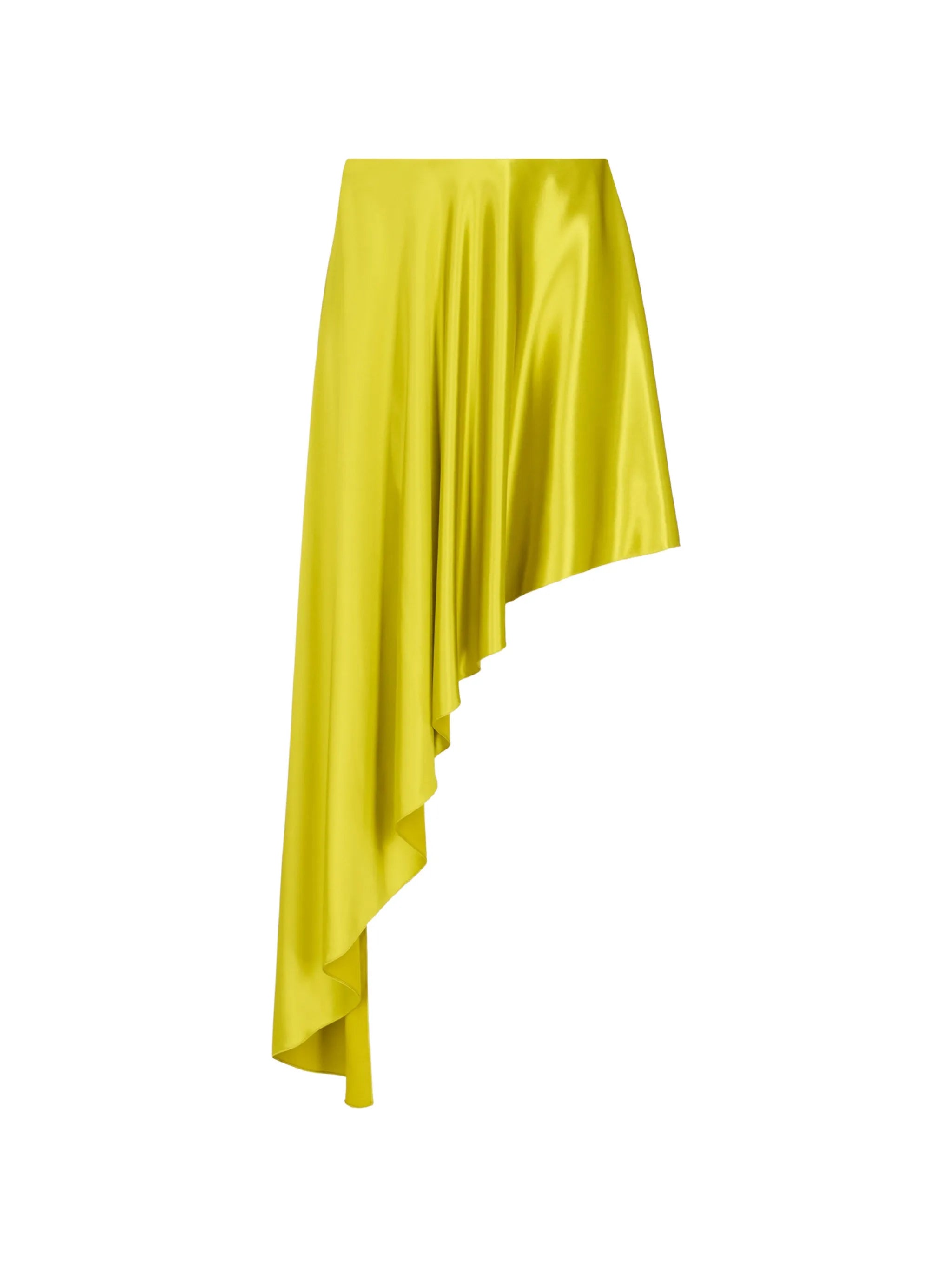 asymmetric satin midi skirt