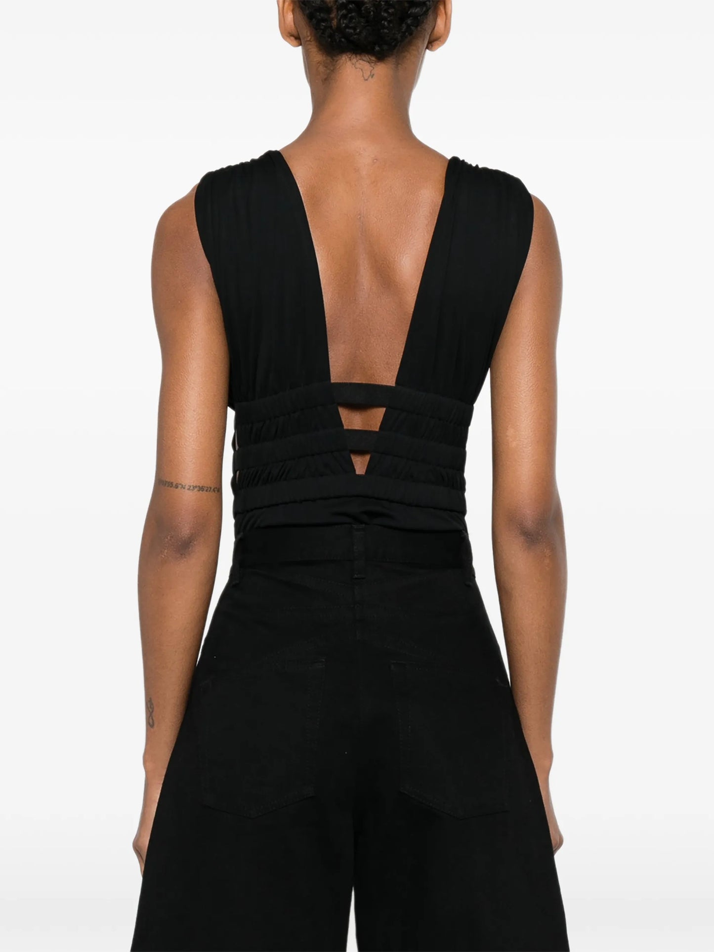 Deese cut-out ruched bodysuit