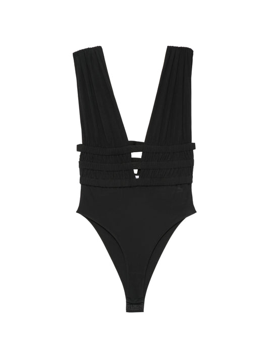 Deese cut-out ruched bodysuit