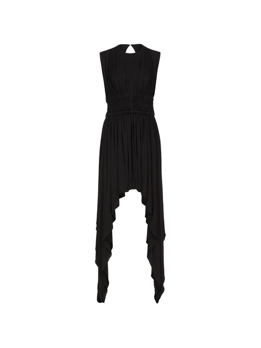 asymmetric handkerchief-hem midi dress