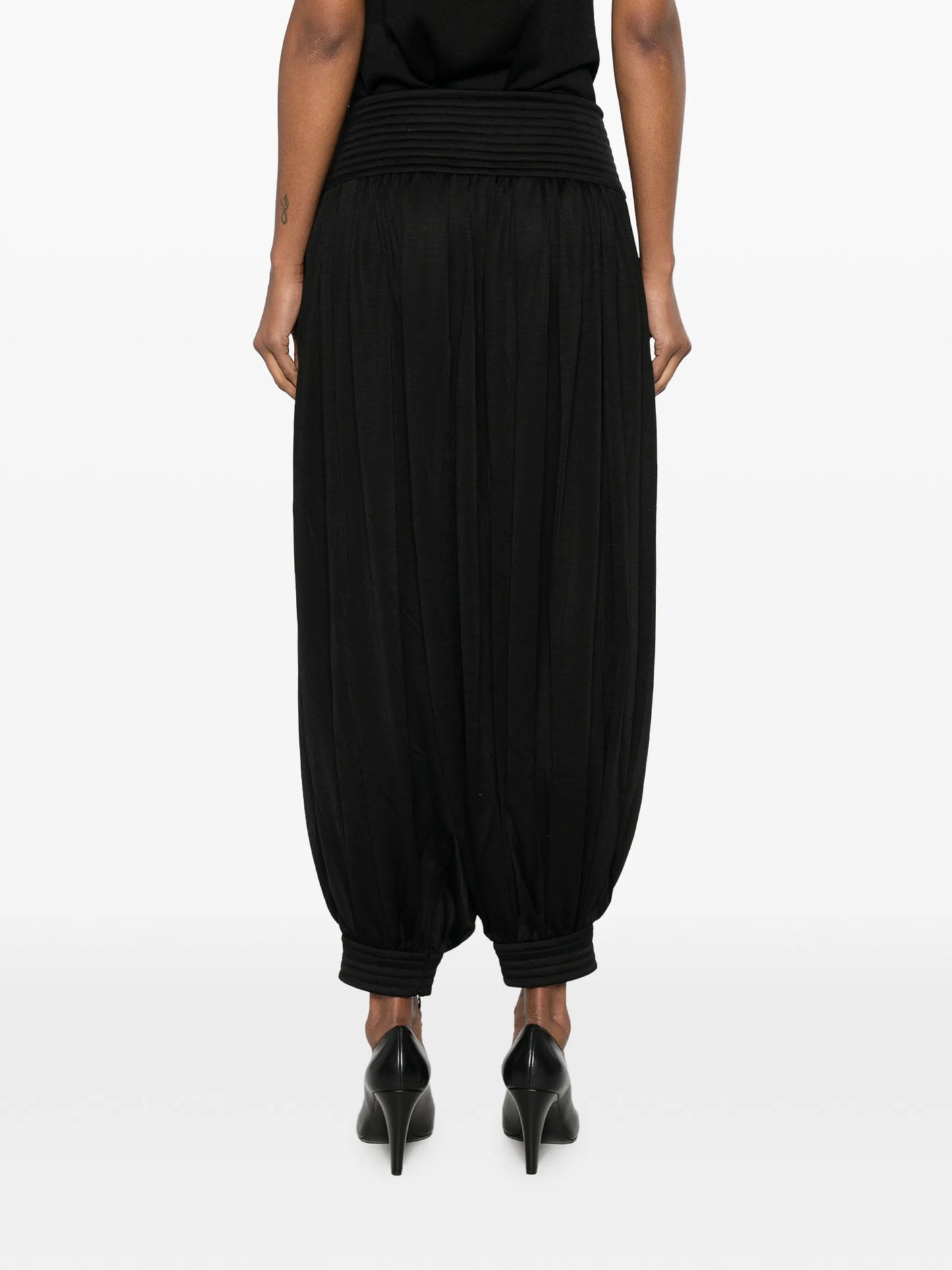 draped tapered trousers