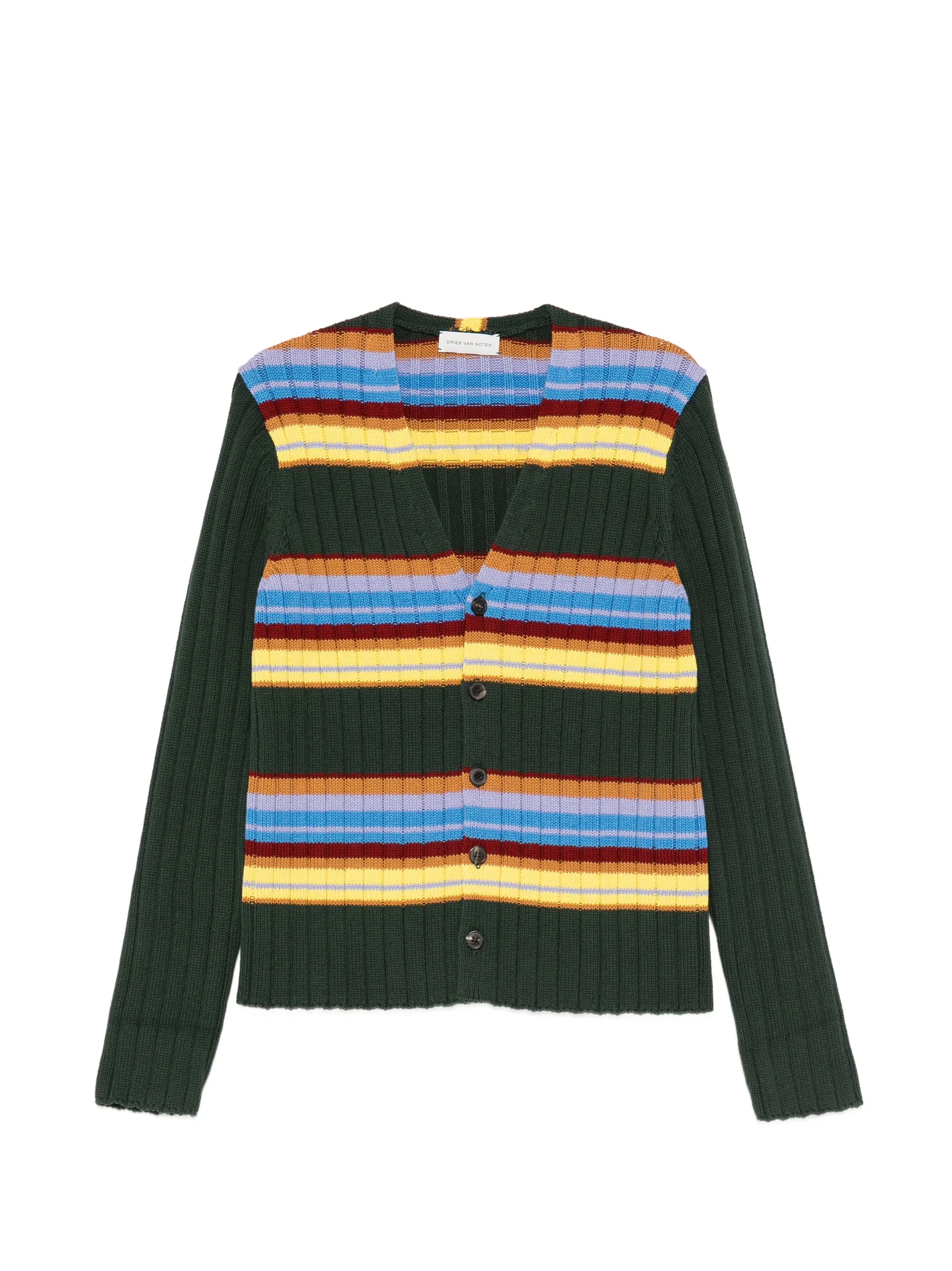 striped ribbed cardigan