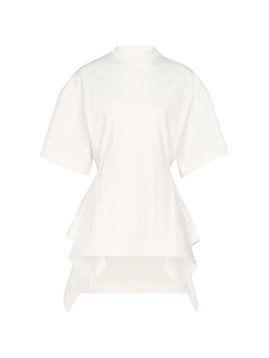 panelled cotton T-shirt
