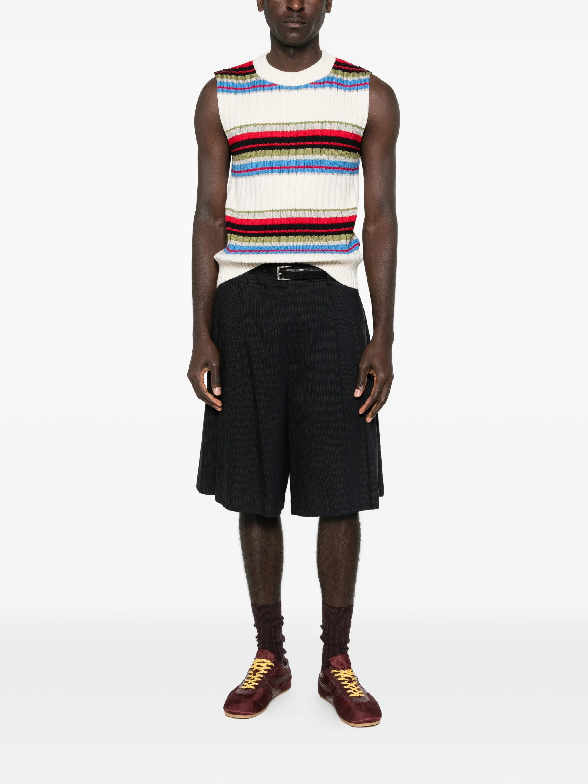 striped vest