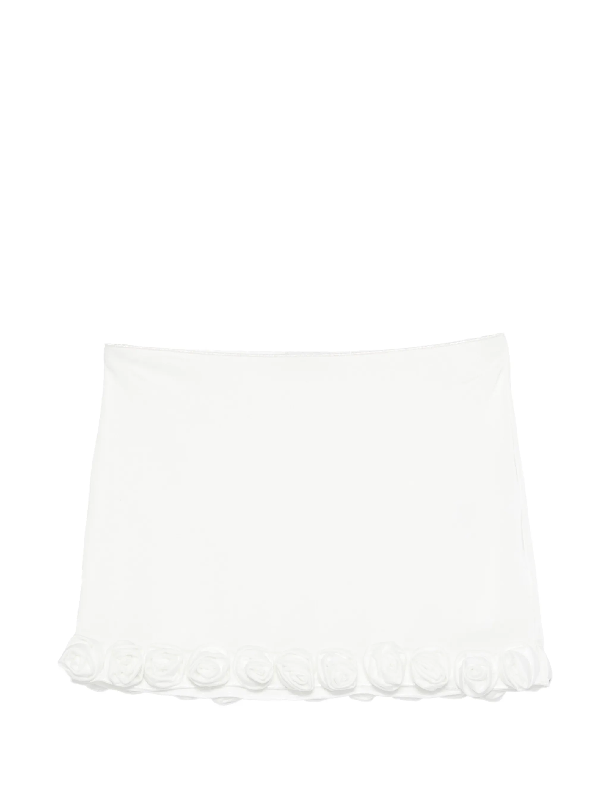rose-appliqué mini skirt