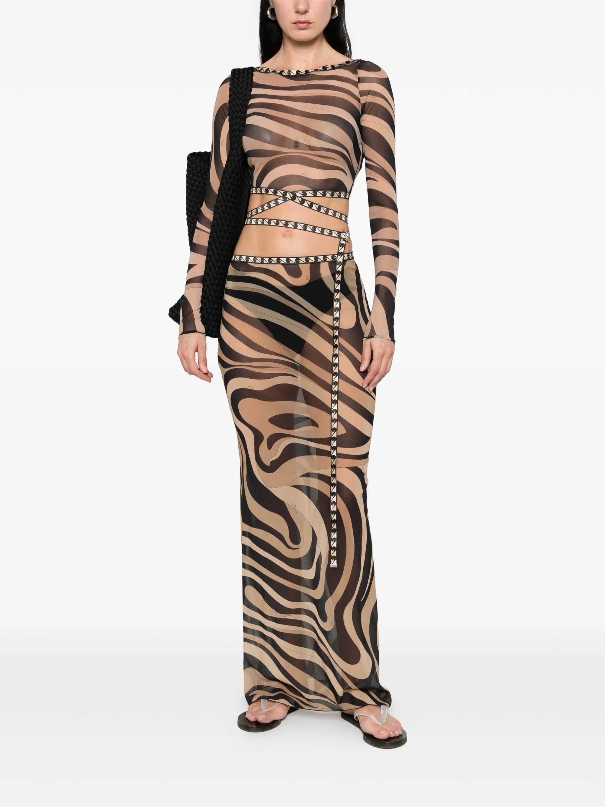 mesh maxi skirt