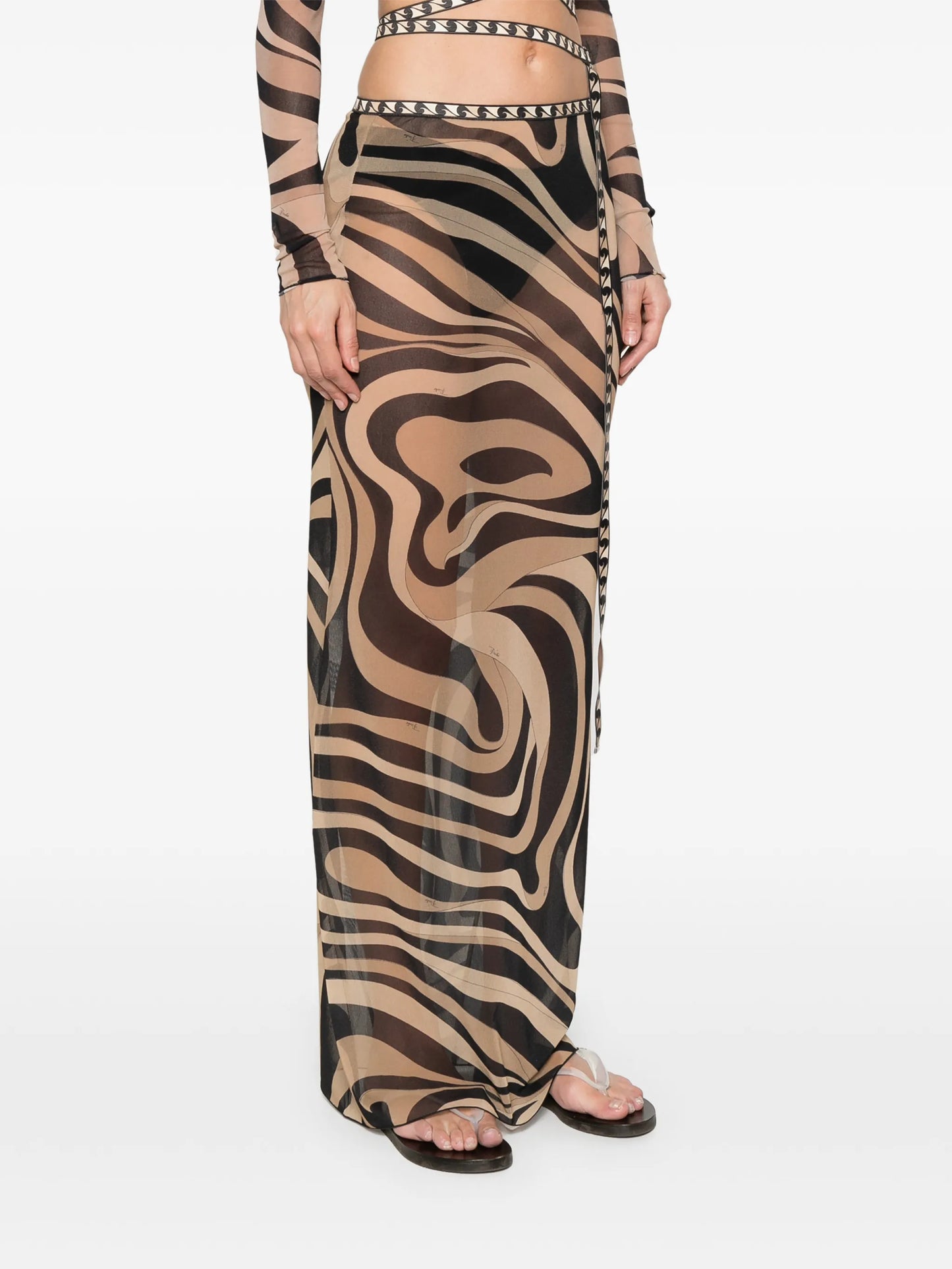 mesh maxi skirt