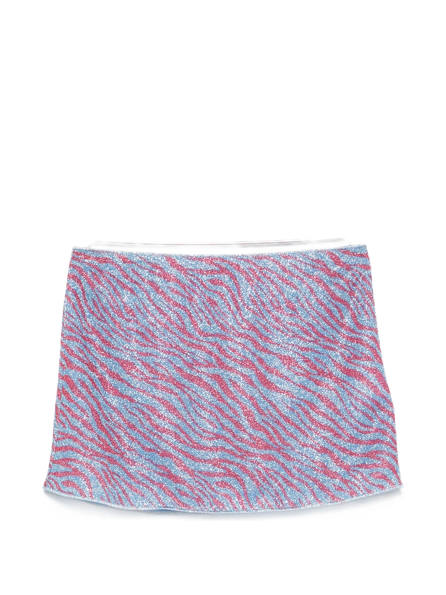 animal-print mini skirt