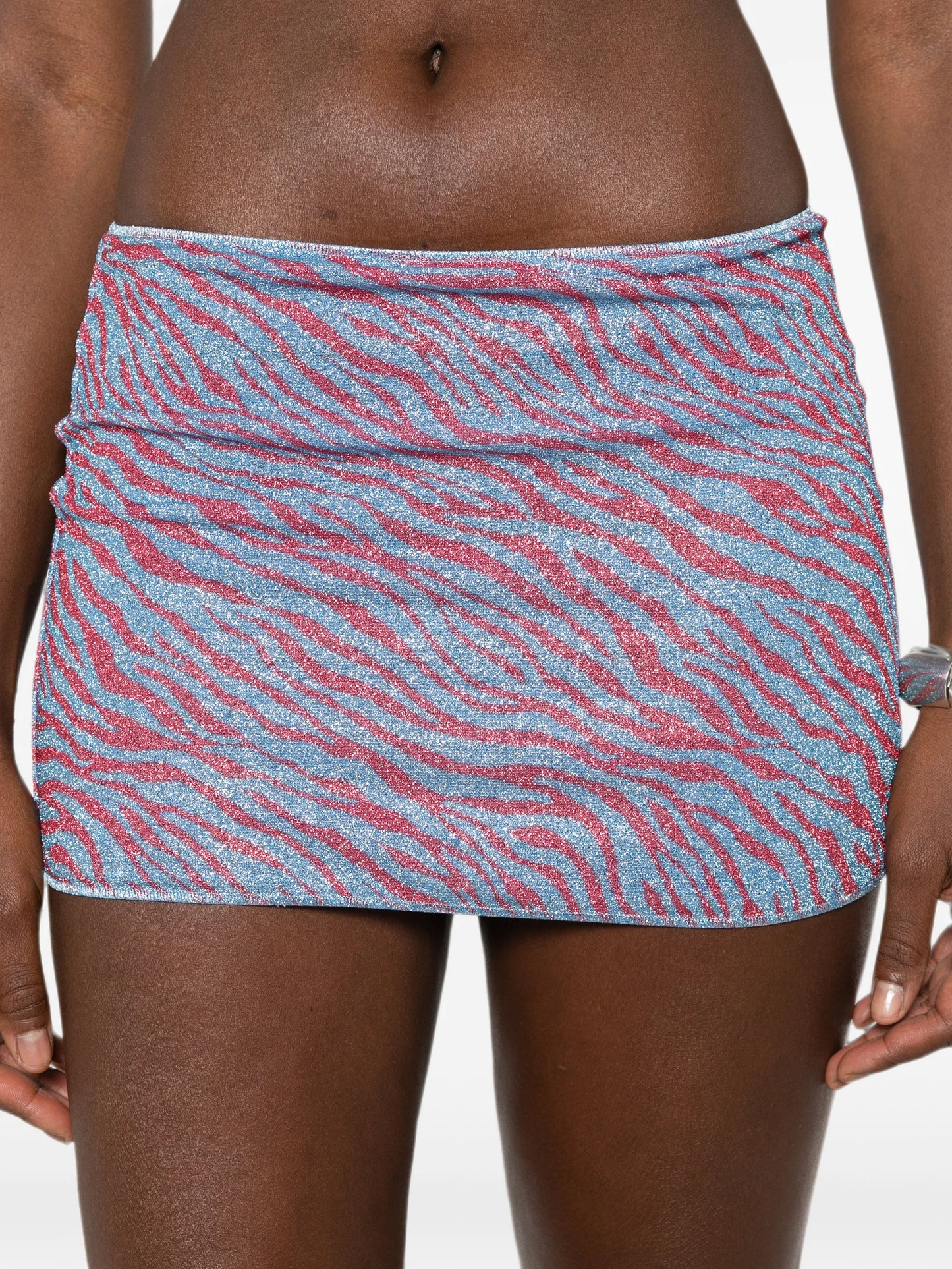 Animalier zebra-print mini beach skirt