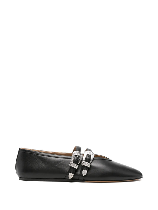 Claudia buckle-detail ballet flats